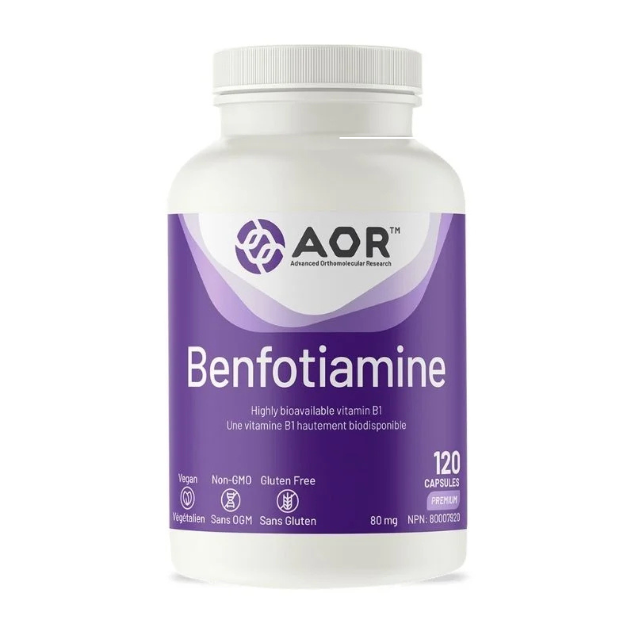 AOR - Benfotiamine - 80mg 120 Veg Capsules (DSL)