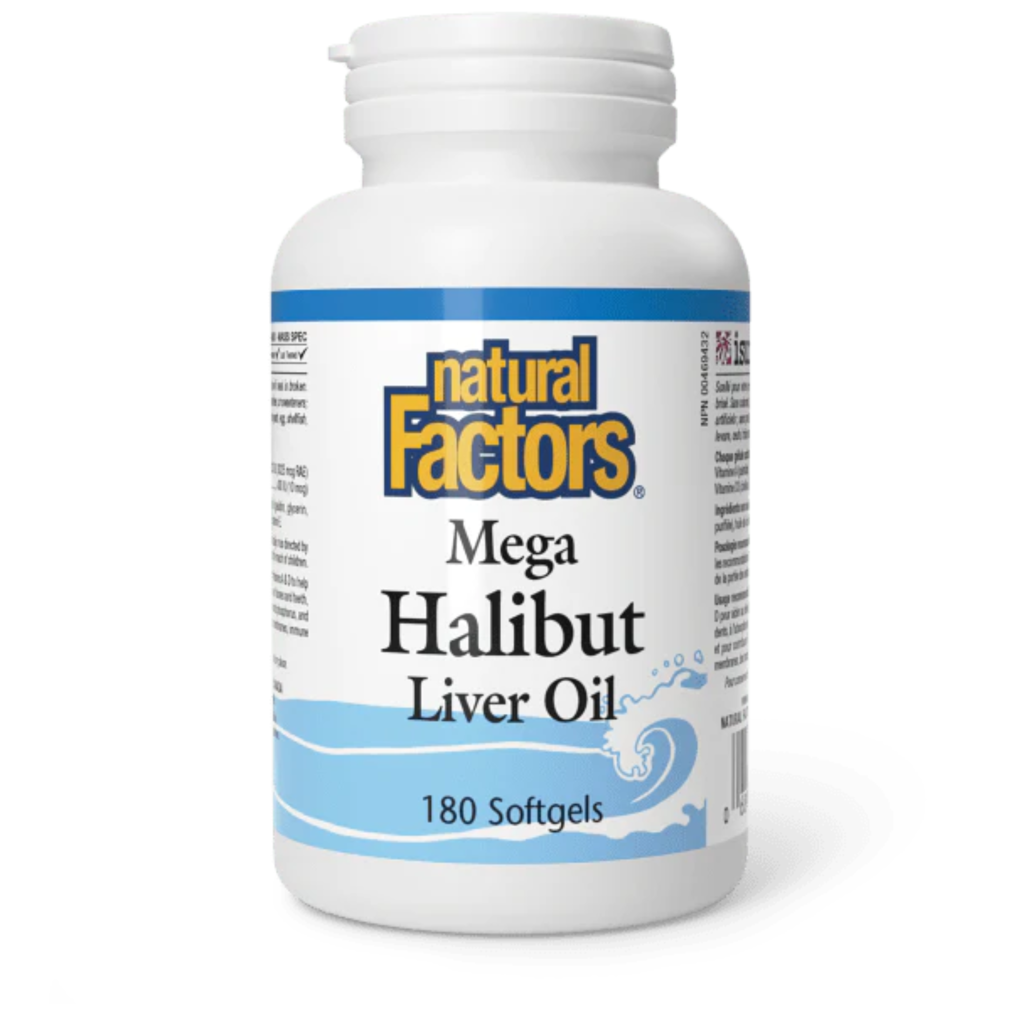 Natural Factors - Omega Factors Mega Halibut Liver Oil - 180 Softgels