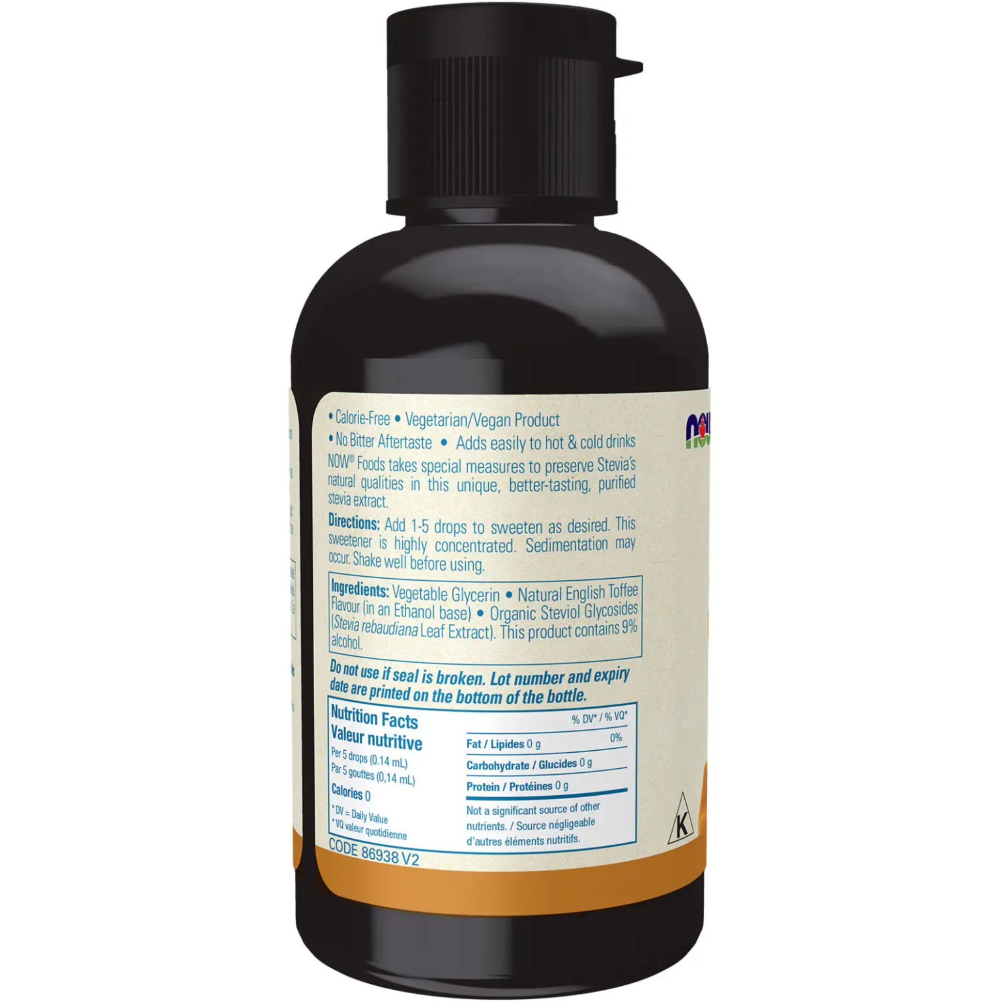 Now - Stevia Liquid English Toffee - 60ml