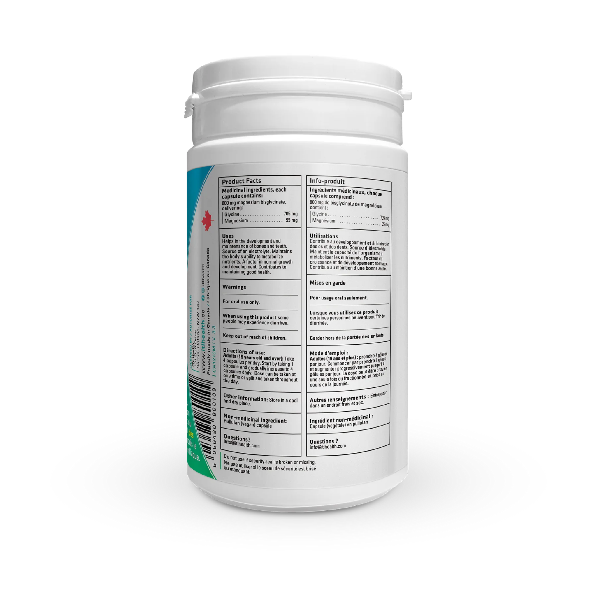 ITL Health - PrizMAG Pure Magnesium Bisglycinate - 120 Veg Capsules