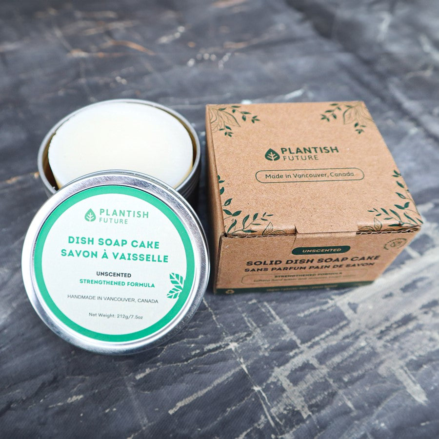 Plantish - Solid Dish Soap Cake Stregthened Formula Unscented - 212g