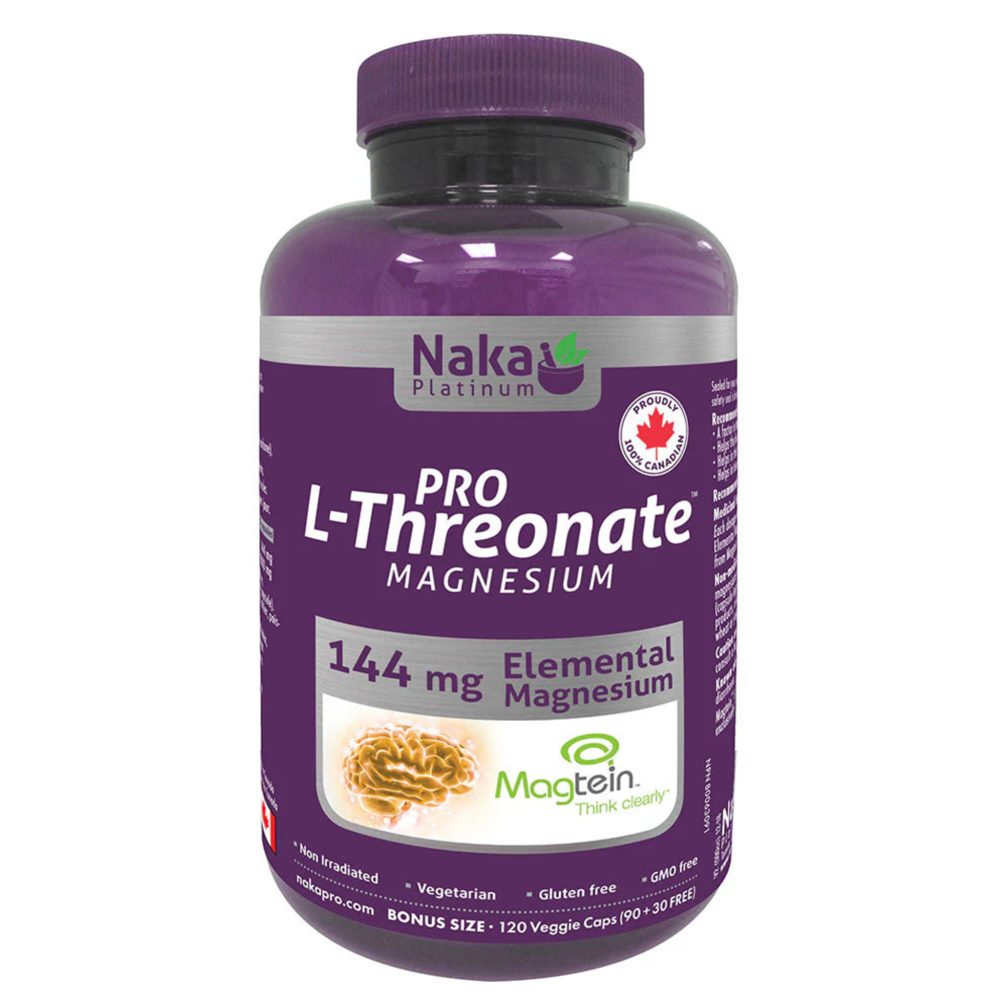 Naka - Pro L-Threonate Magnesium - 144mg 120 Veg Capsules