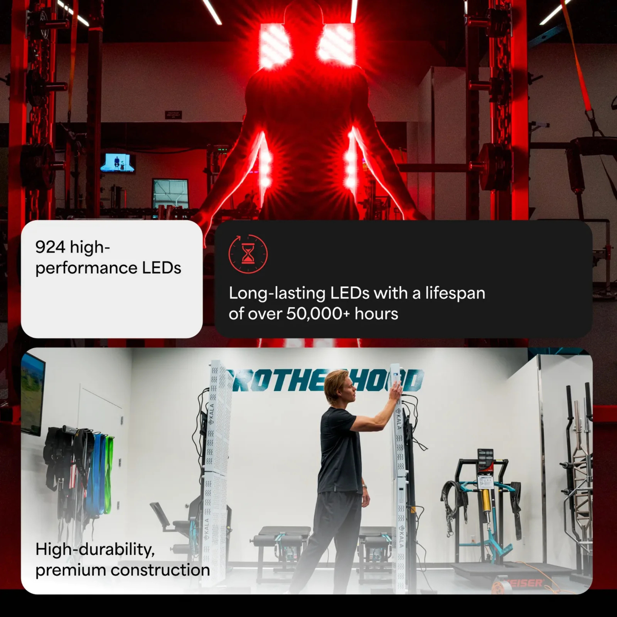 Kala Red Light - Quad Panel w/ Vertical Stand