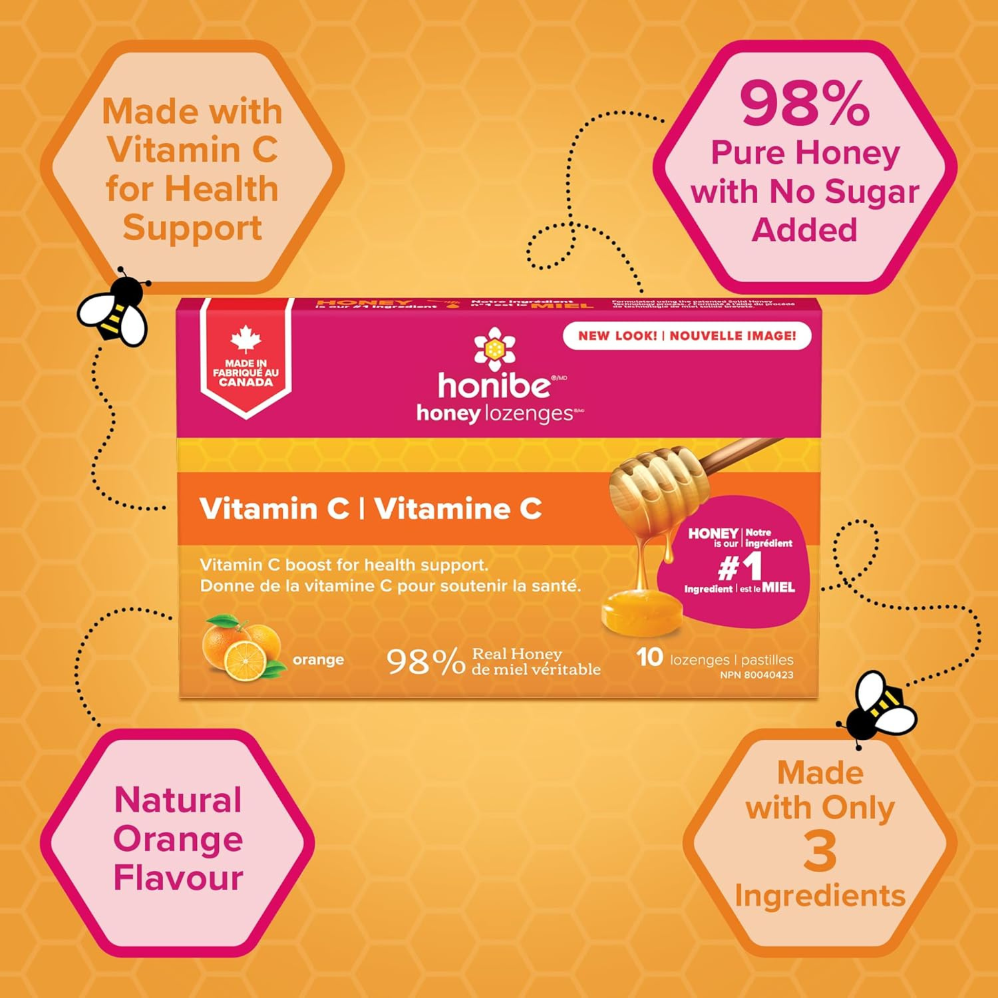 Honibe - Honey Lozenges Vitamin C - 10 Lozenges