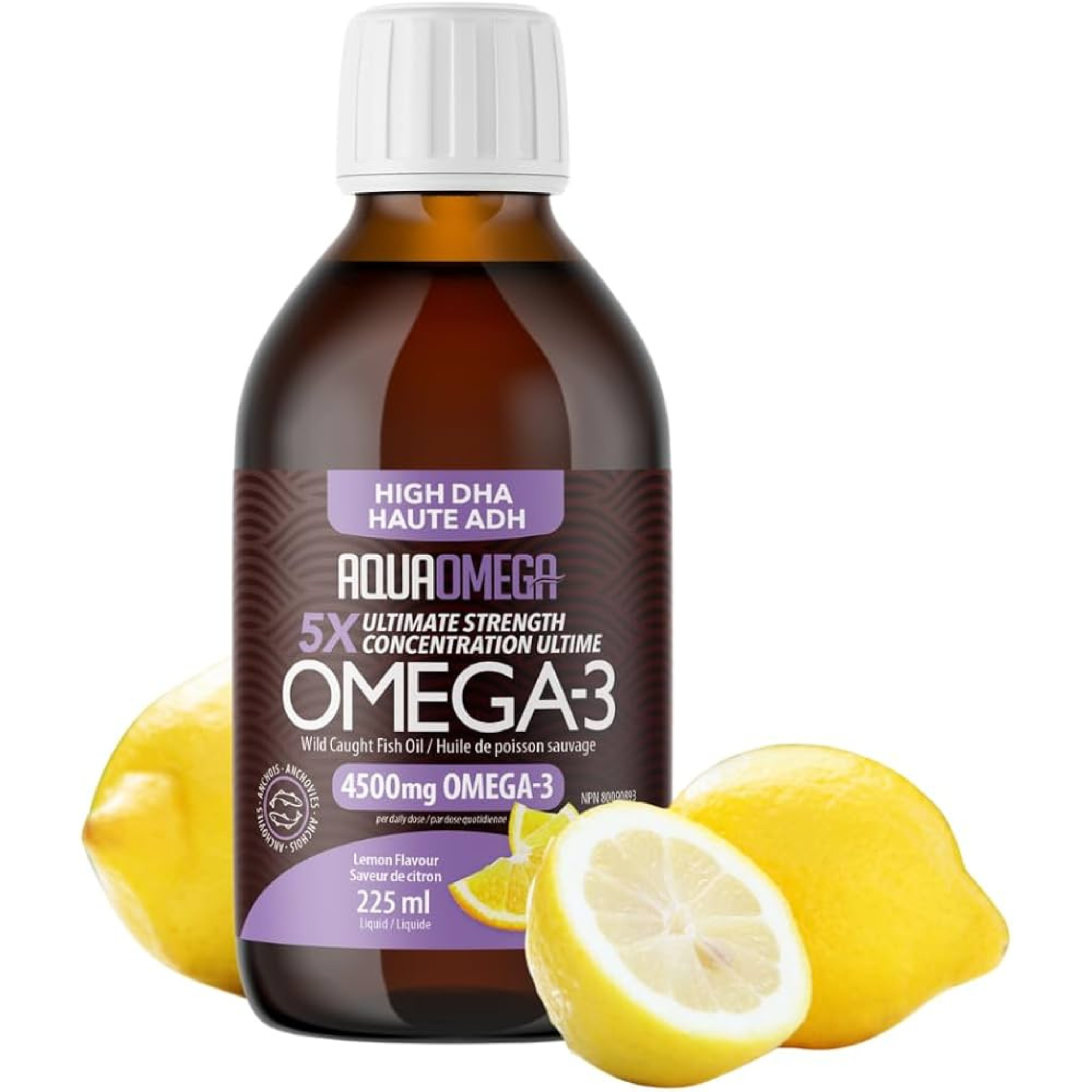 AquaOmega - High DHA 5X Omega-3 Lemon - 4500mg 450ml