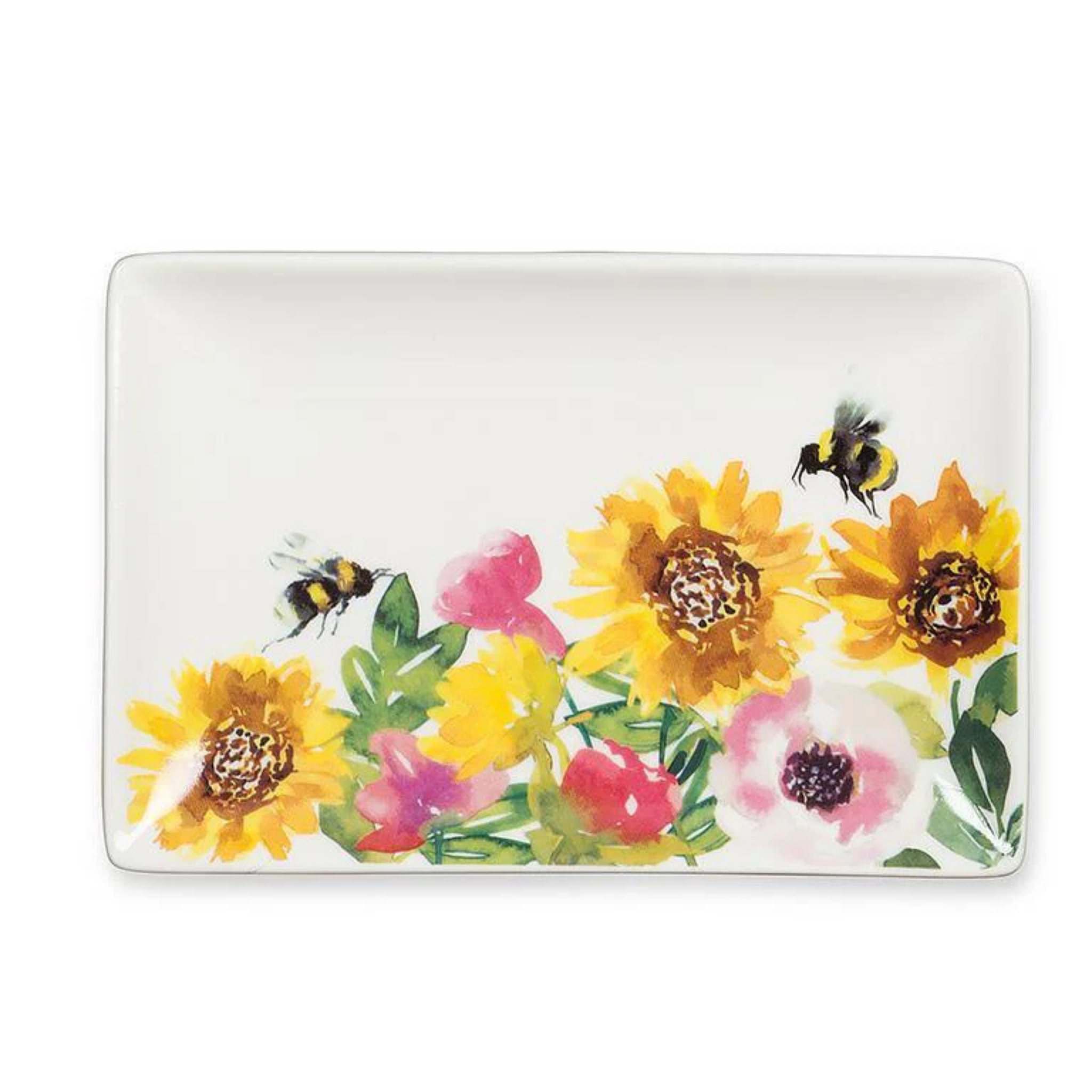 Abbott - Soap Dish Sunflowers and Bees Rectangular
