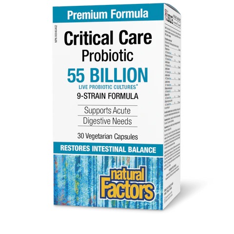Natural Factors - Critical Care Probiotic 55 Billion Live Probiotic Cultures - 30 Veg Capsules