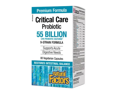 Natural Factors - Critical Care Probiotic 55 Billion Live Probiotic Cultures - 80 Veg Capsules