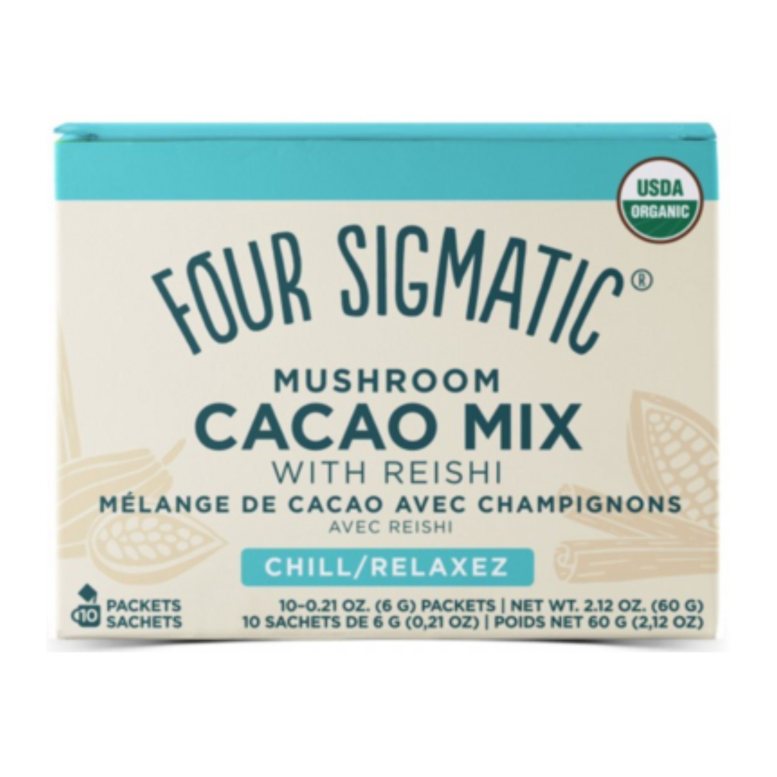 Four Sigmatic - Calm Organic Cacao Mix W/ Reishi - 60g 20 Packets (DSL BB 06/2026)