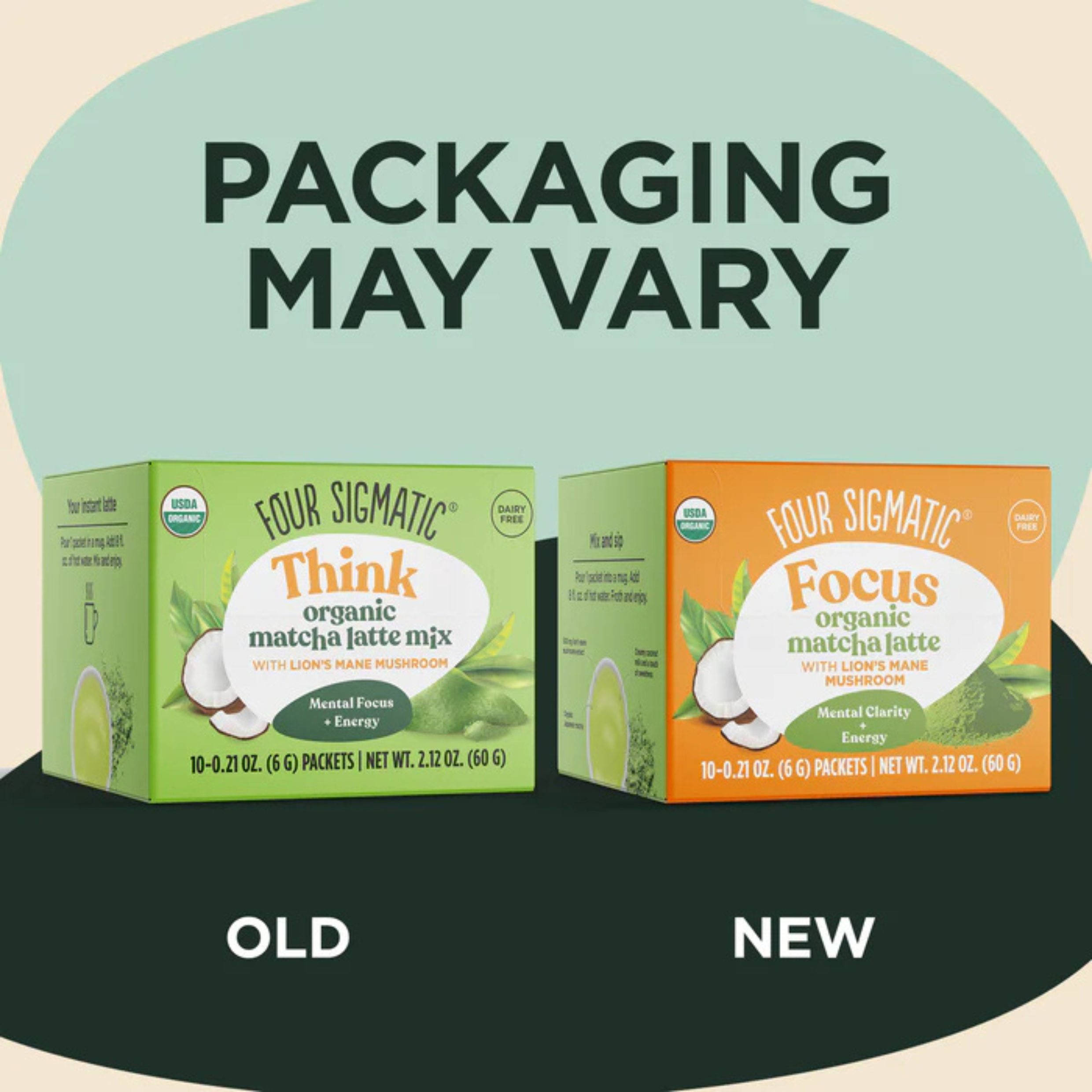 Four Sigmatic - Think Matcha Latte Packets Mental Focus + Energy (DSL BB 10/2025)