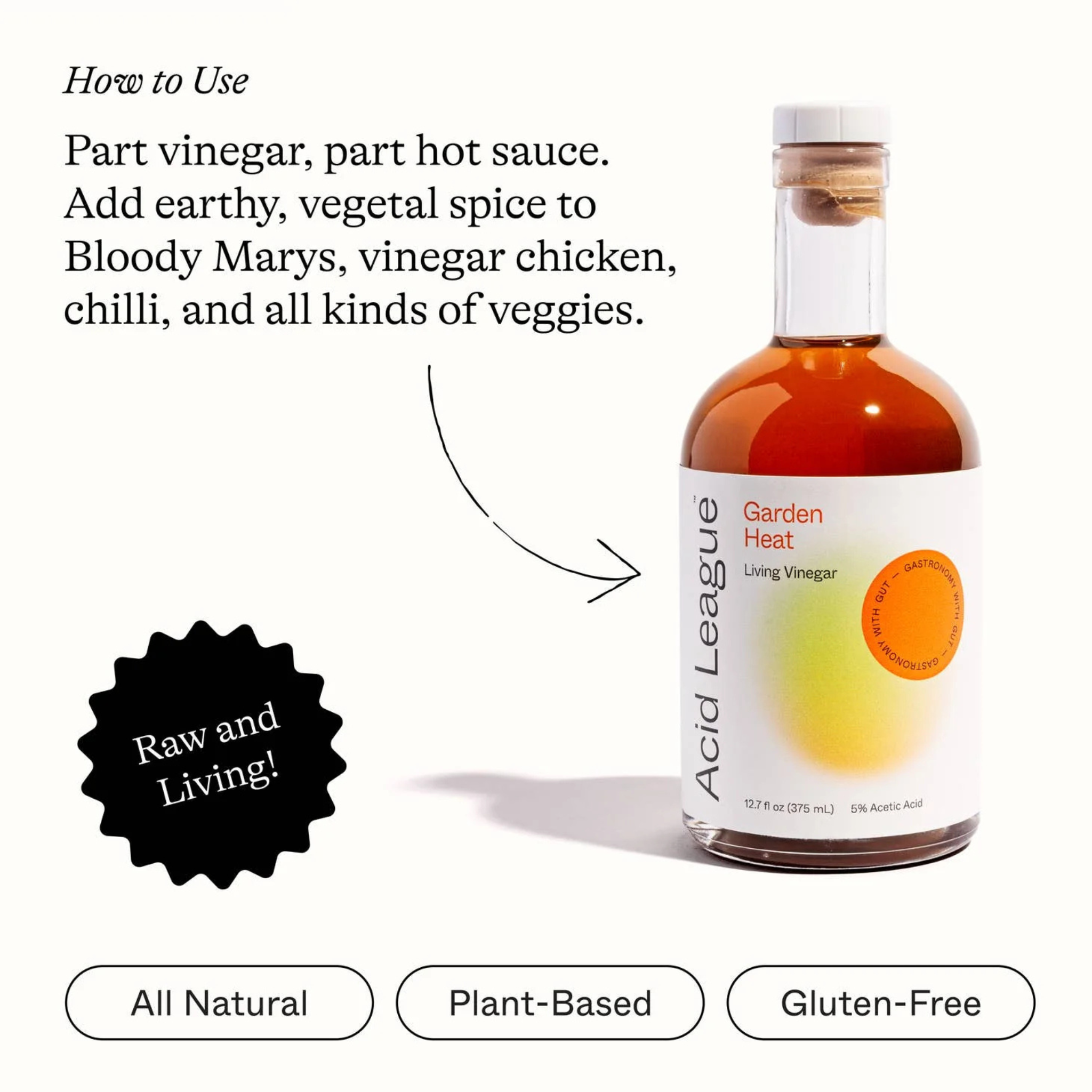 Acid League - Garden Heat Living Vinegar - 375ml (DSLM)