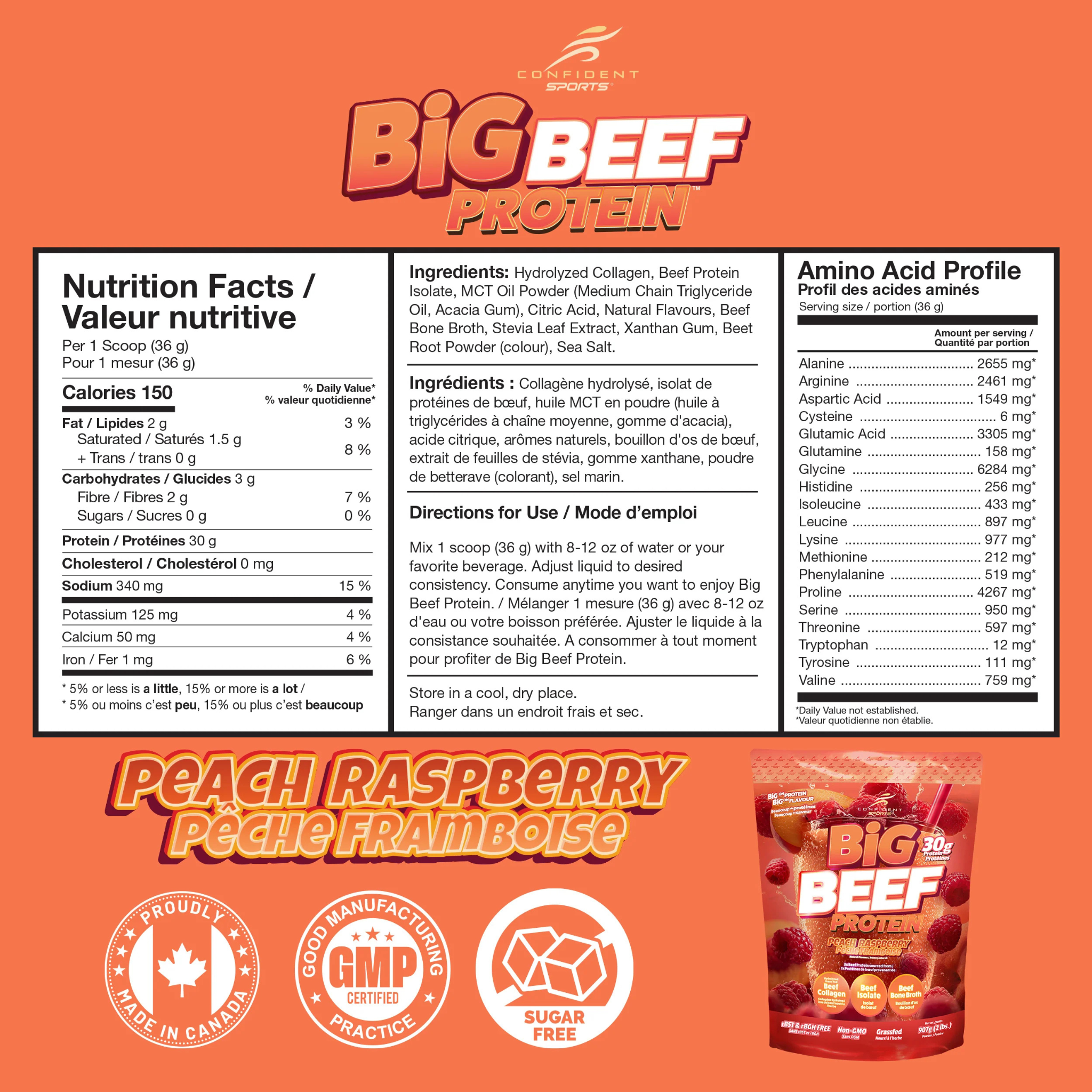 Confident Sports - Big Beef Protein - 907g