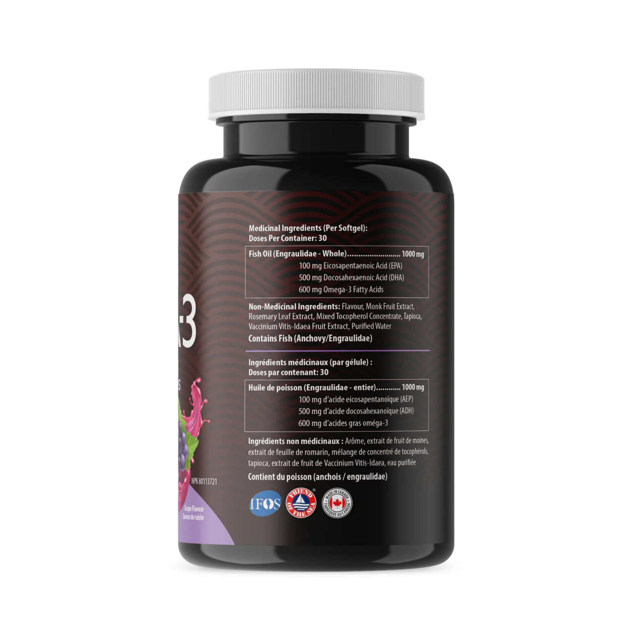 Aqua Omega - High DHA Omega-3 Grape - 2600mg 120 Chewable Softgels