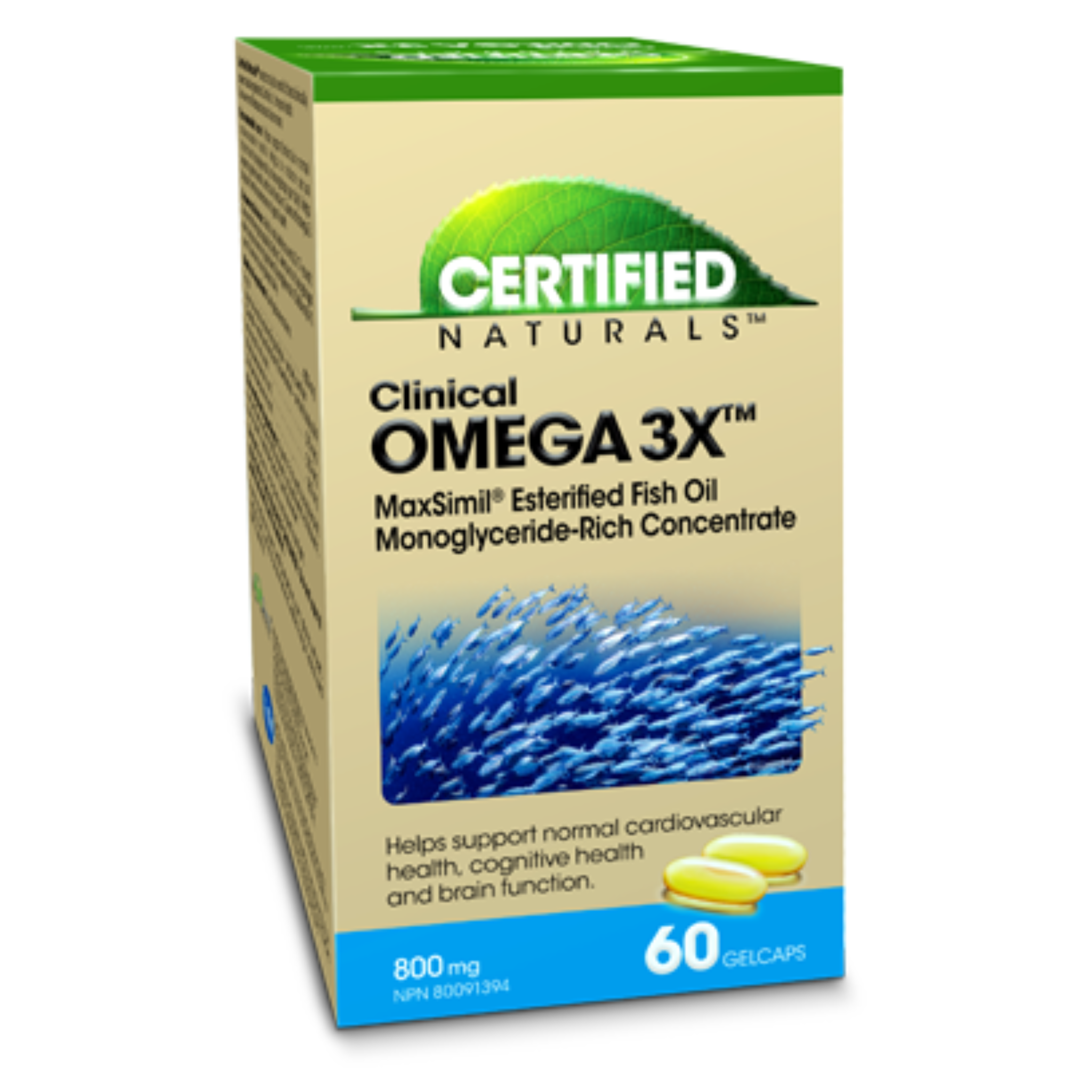 Certified Naturals - Omega 3X - 800mg Gel Capsules