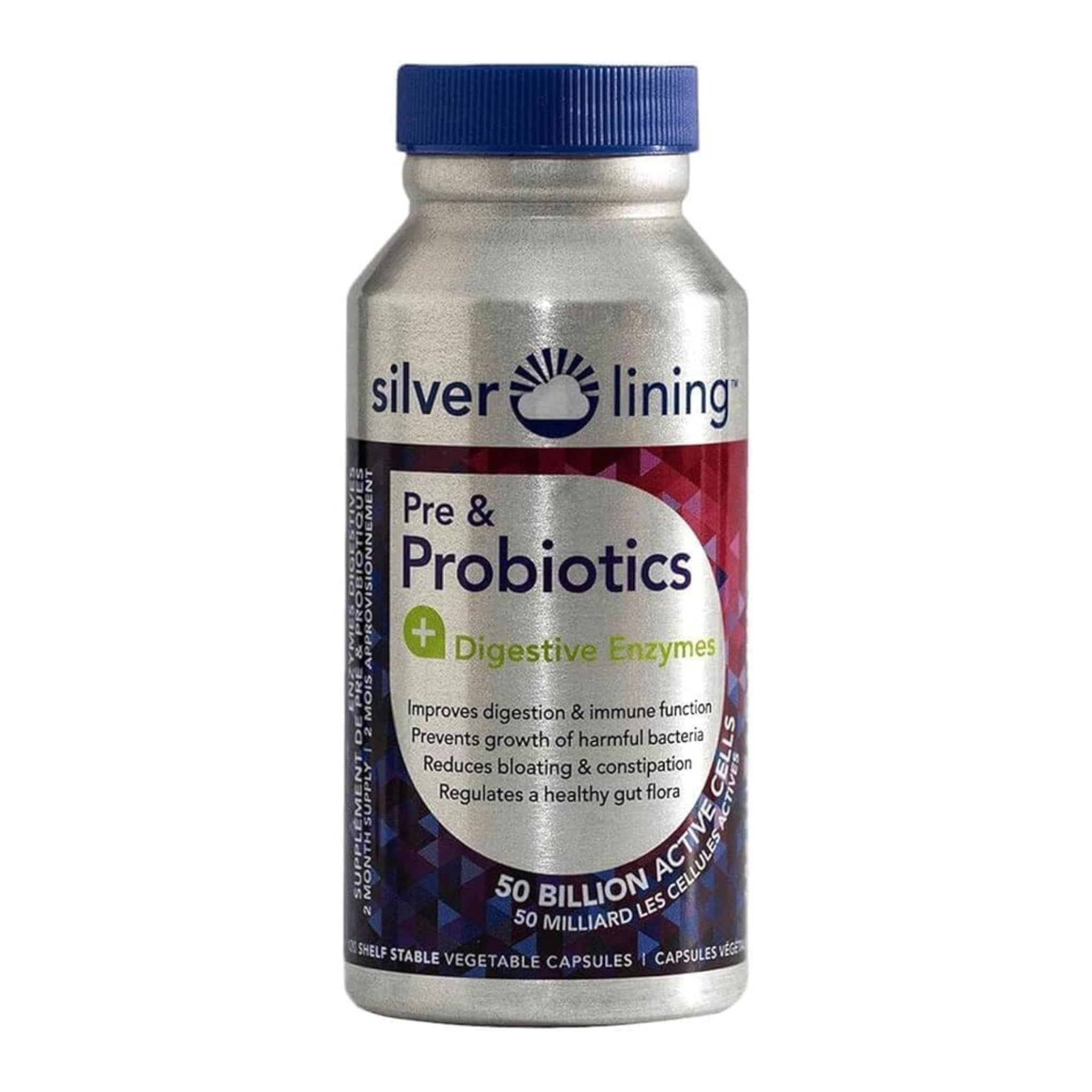Silver Lining - Pre&Probiotics + Digestive Enzymes - 120 Veg Capsules