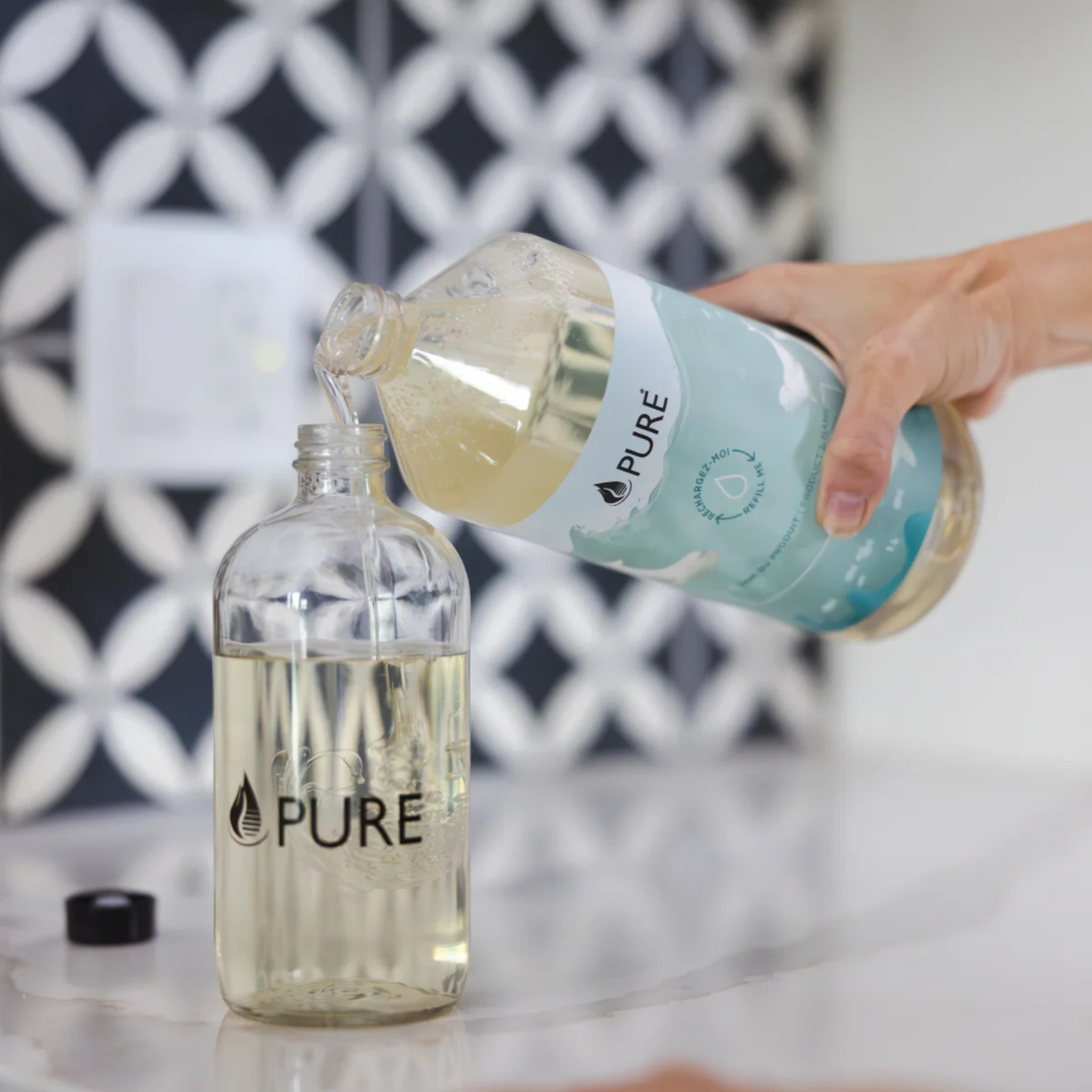 Pure Quemar - Empty Glass Bottle With Pump - 500ml