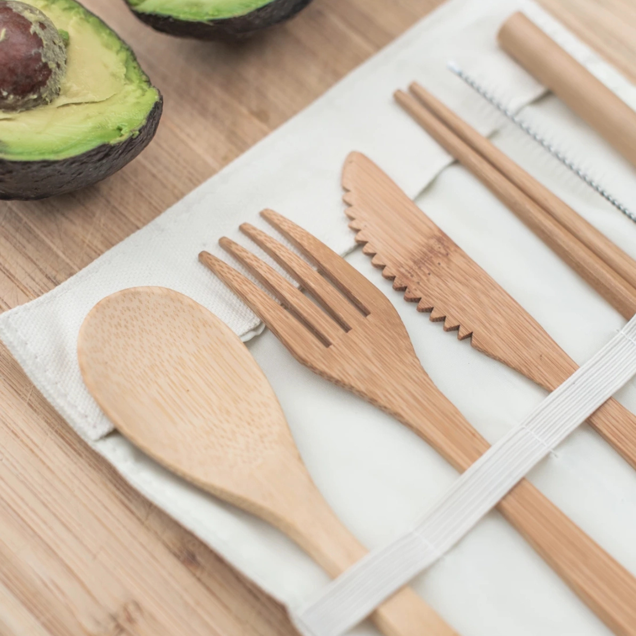 Zero Waste MVMT - Travel Bamboo Cutlery Set Eco-Friendly Utensils with Pouch