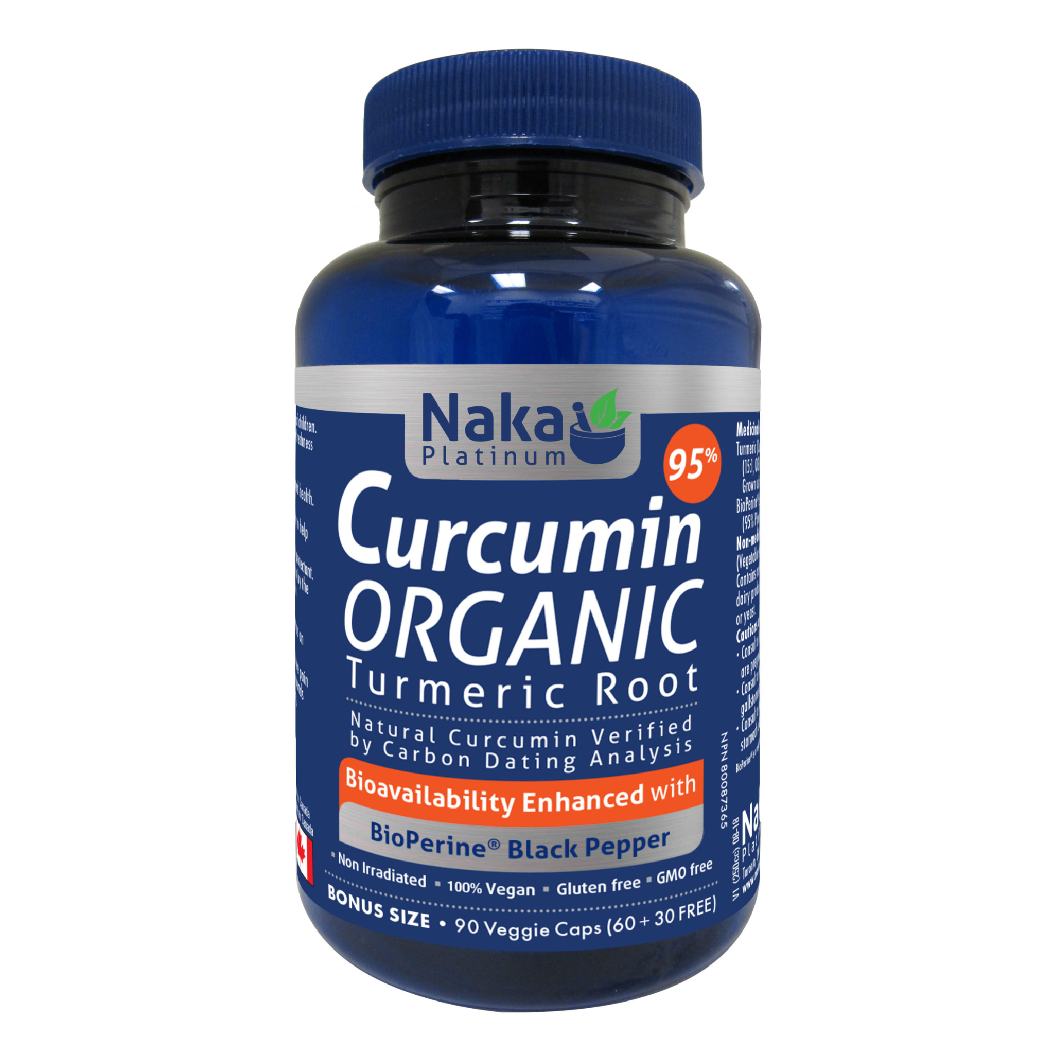 Naka - Curcumin Organic Turmeric Root - 90 Veg Capsules