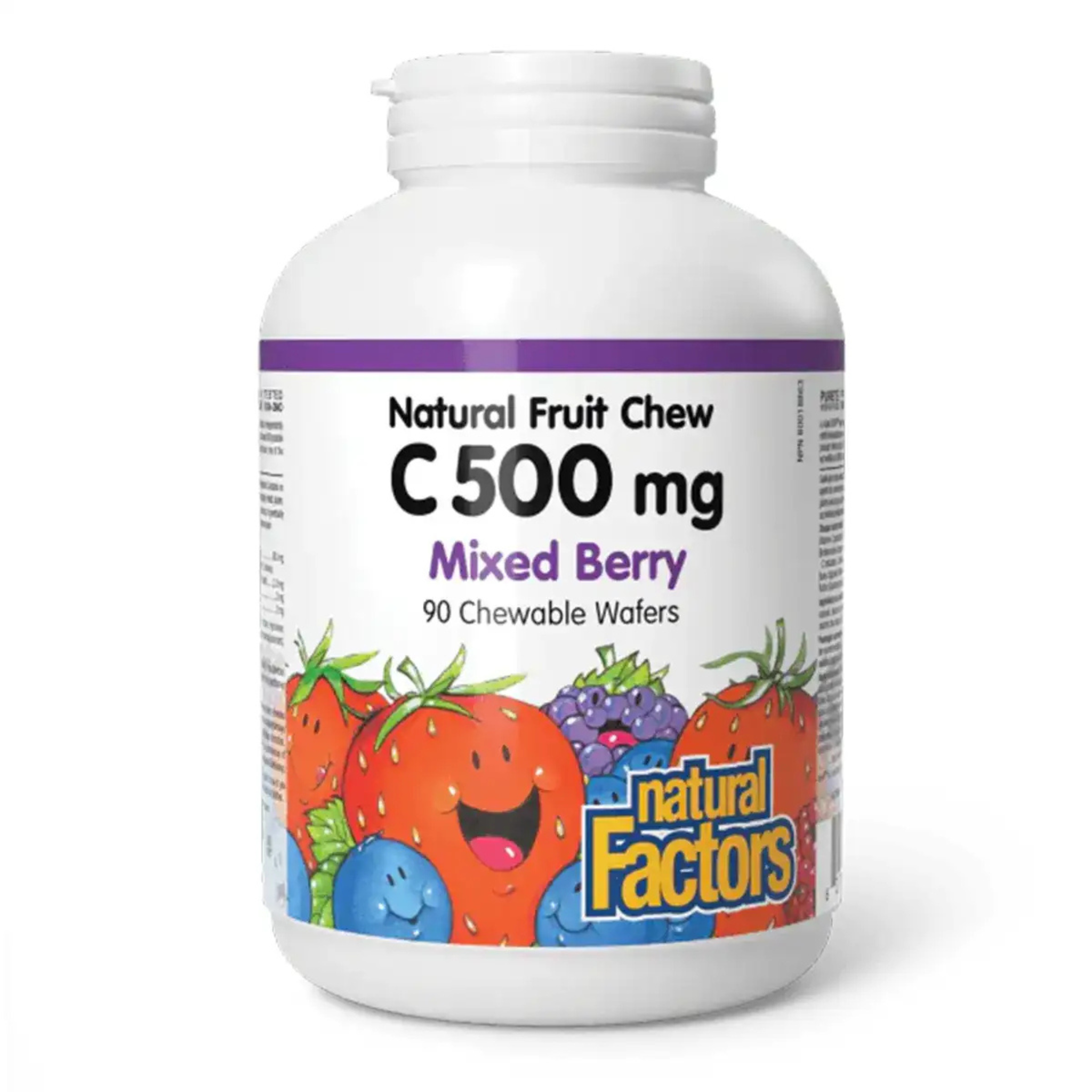 Natural Factors - 100% Natural Fruit Chew C 500mg - 90 Chewables