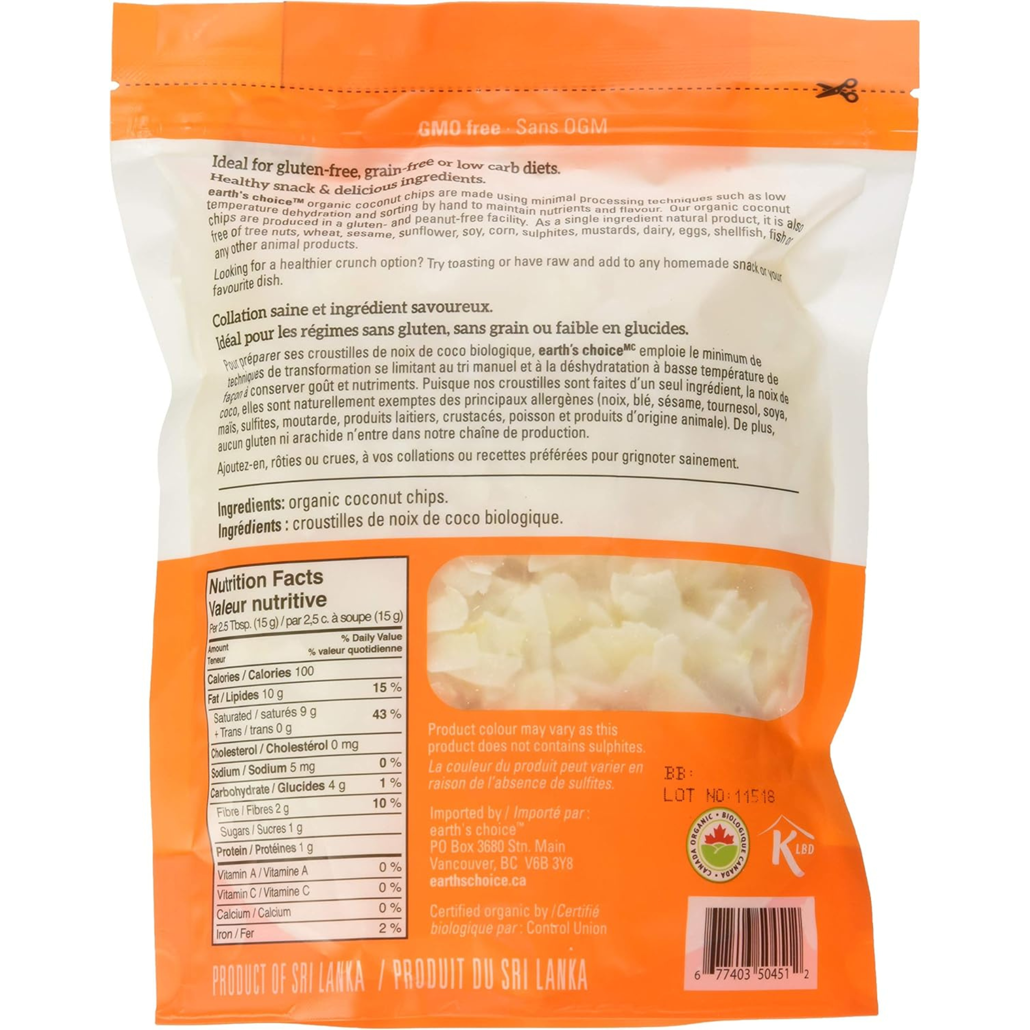 Earth's Choice - Organic Coconut Chips - 200g