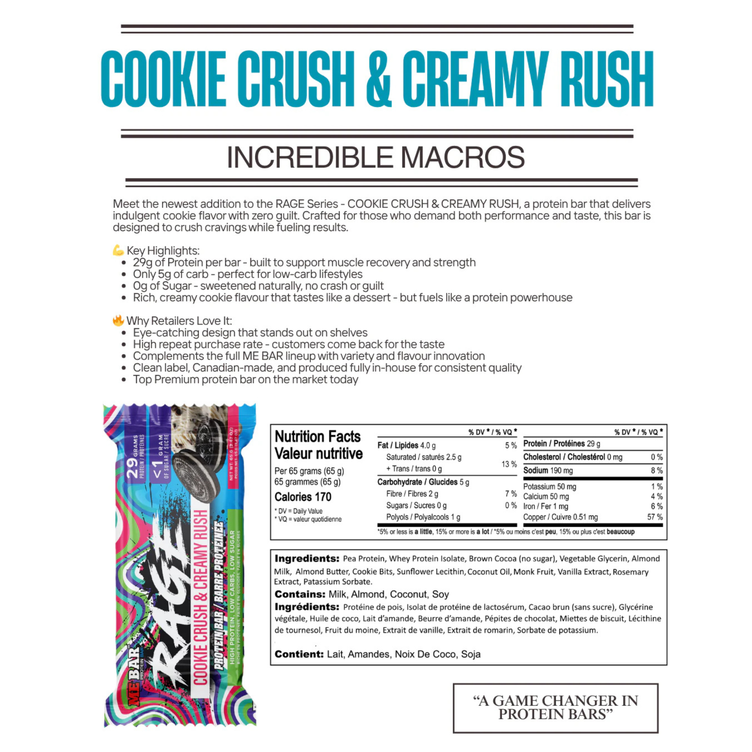 Me Bar - Rage Cookie Crush & Cream Rush - Box of 12 (ONLINE ONLY)