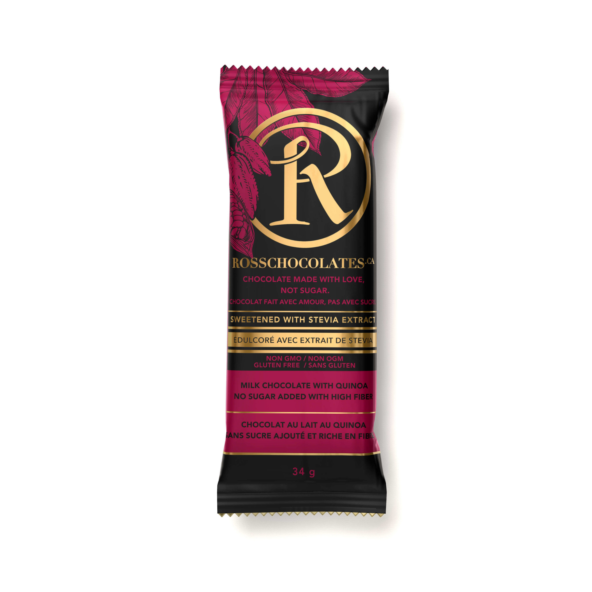 Ross Chocolates - Milk Chocolate Quinoa - 34g (DSL)