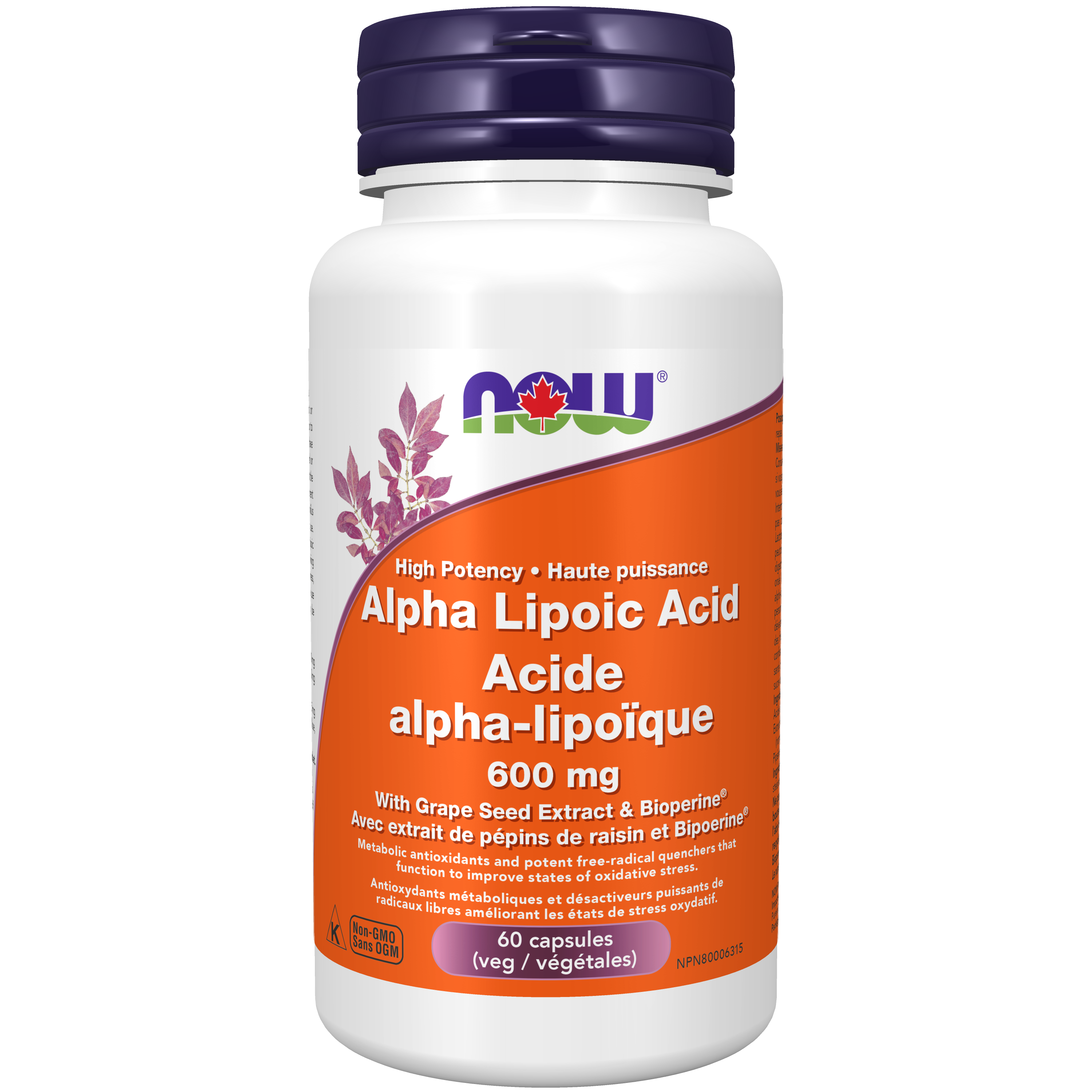 Now - Alpha Lipoic Acid - 600mg 60 Veg Capsules