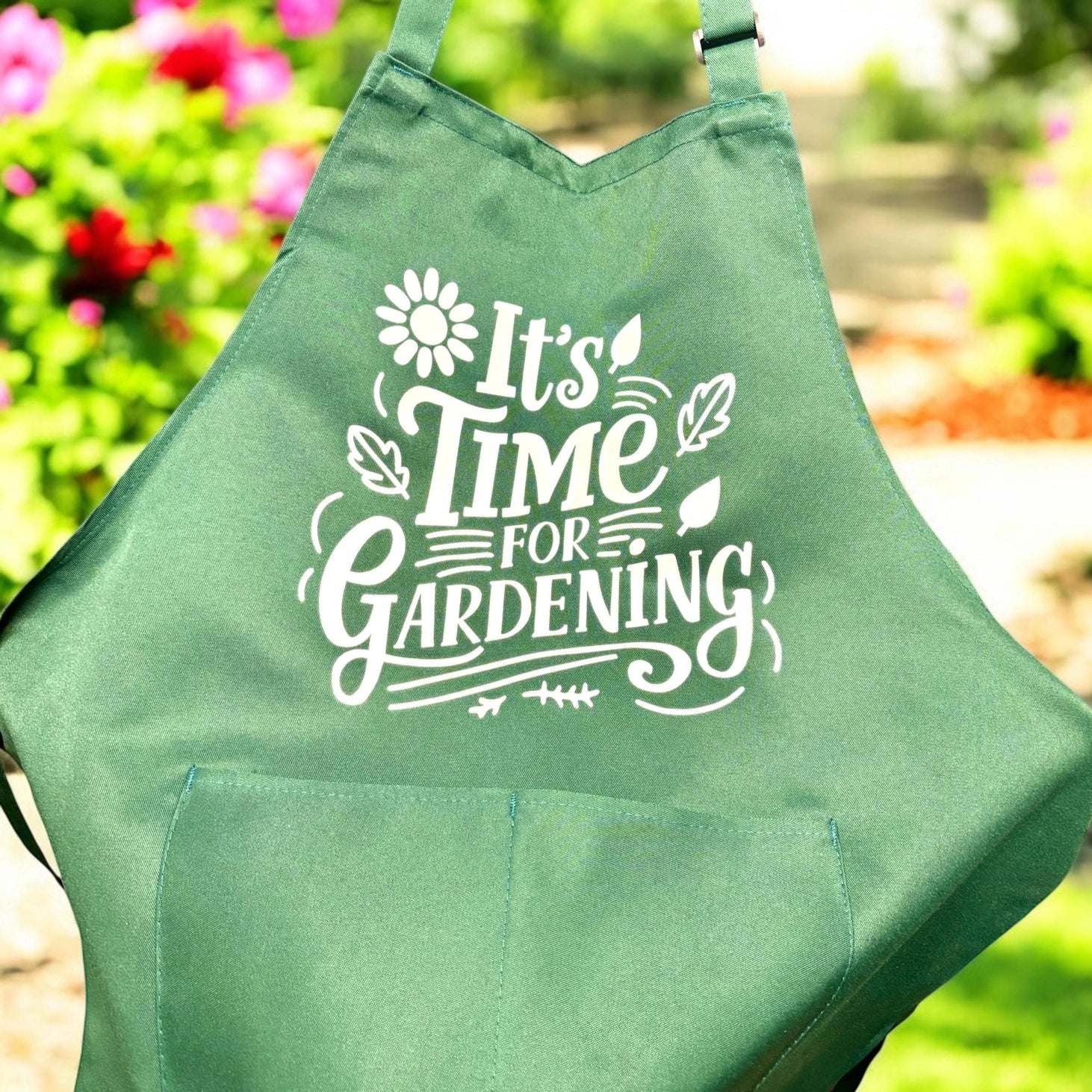 Fuschia Designs Shop - Garden Apron with Pockets Green with Charming Design Choices