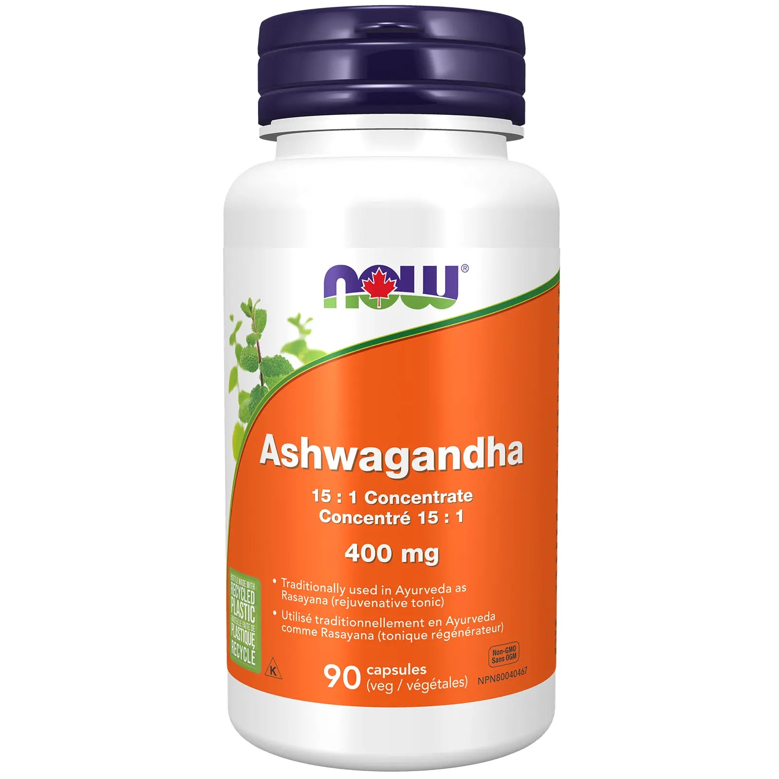Now - Ashwagandha Extract - 400mg 90 Veg Capsules