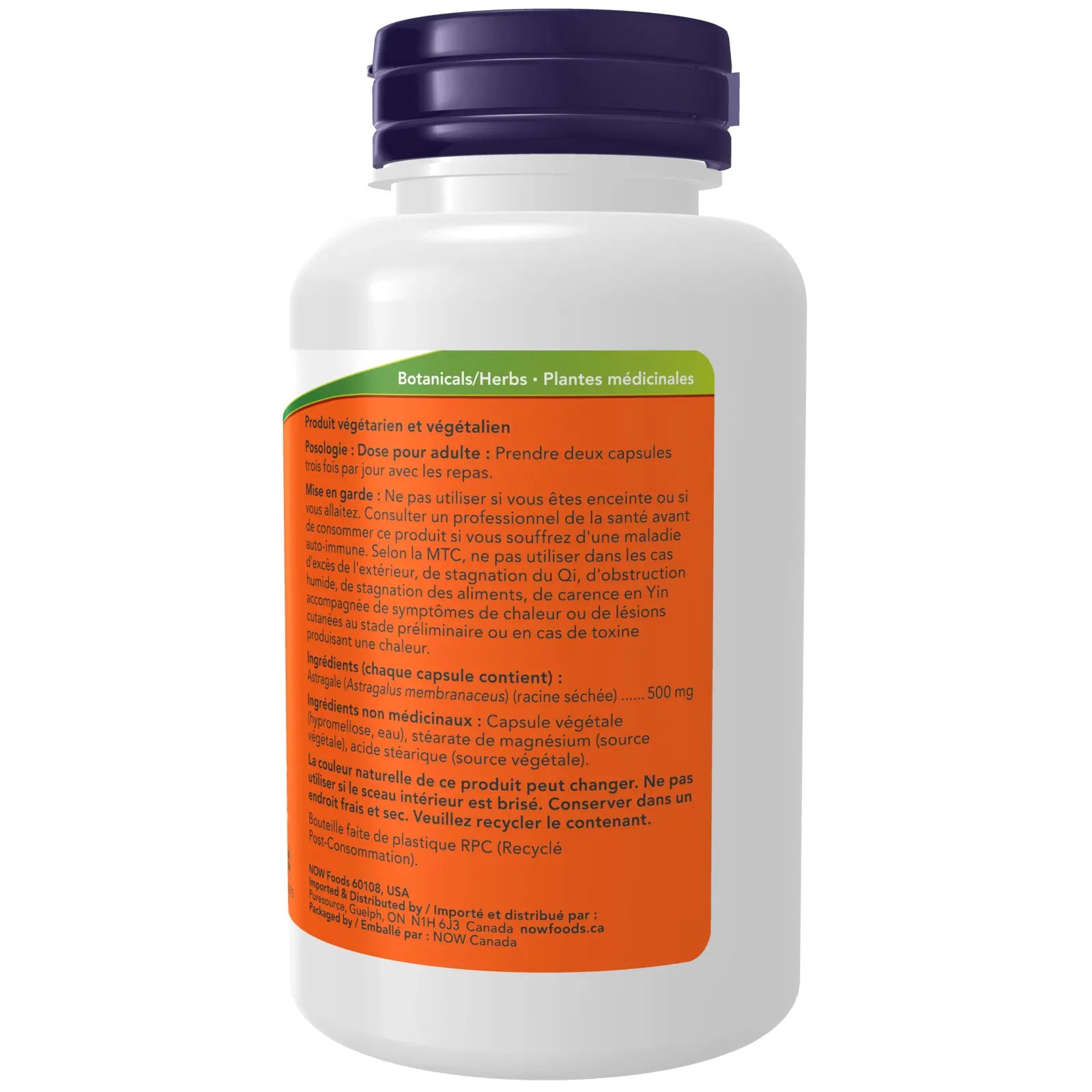 Now - Astragalus - 500mg 100 Veg Capsules