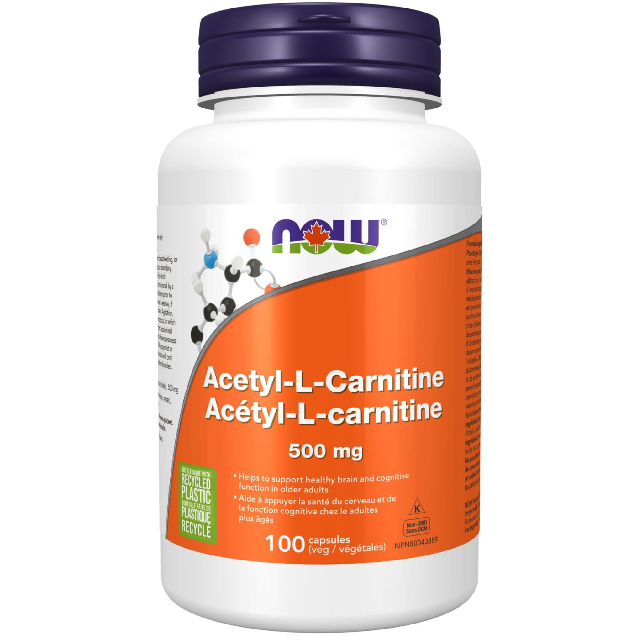 Now Acetyl L-Carnitine - 500mg 100 Veg Capsules