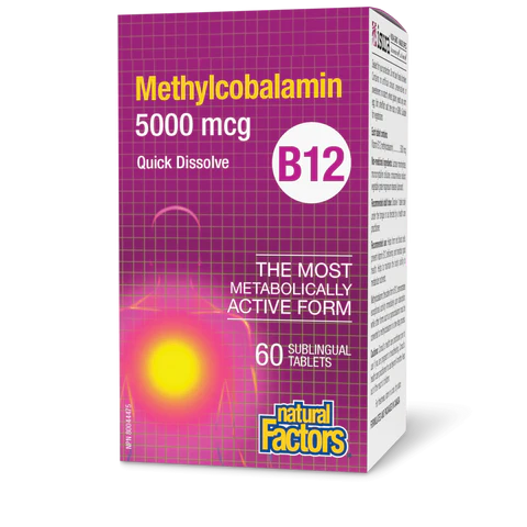 Natural Factors - B12 Methylcobalamin - 5000mcg 60 Sublingual Tablets