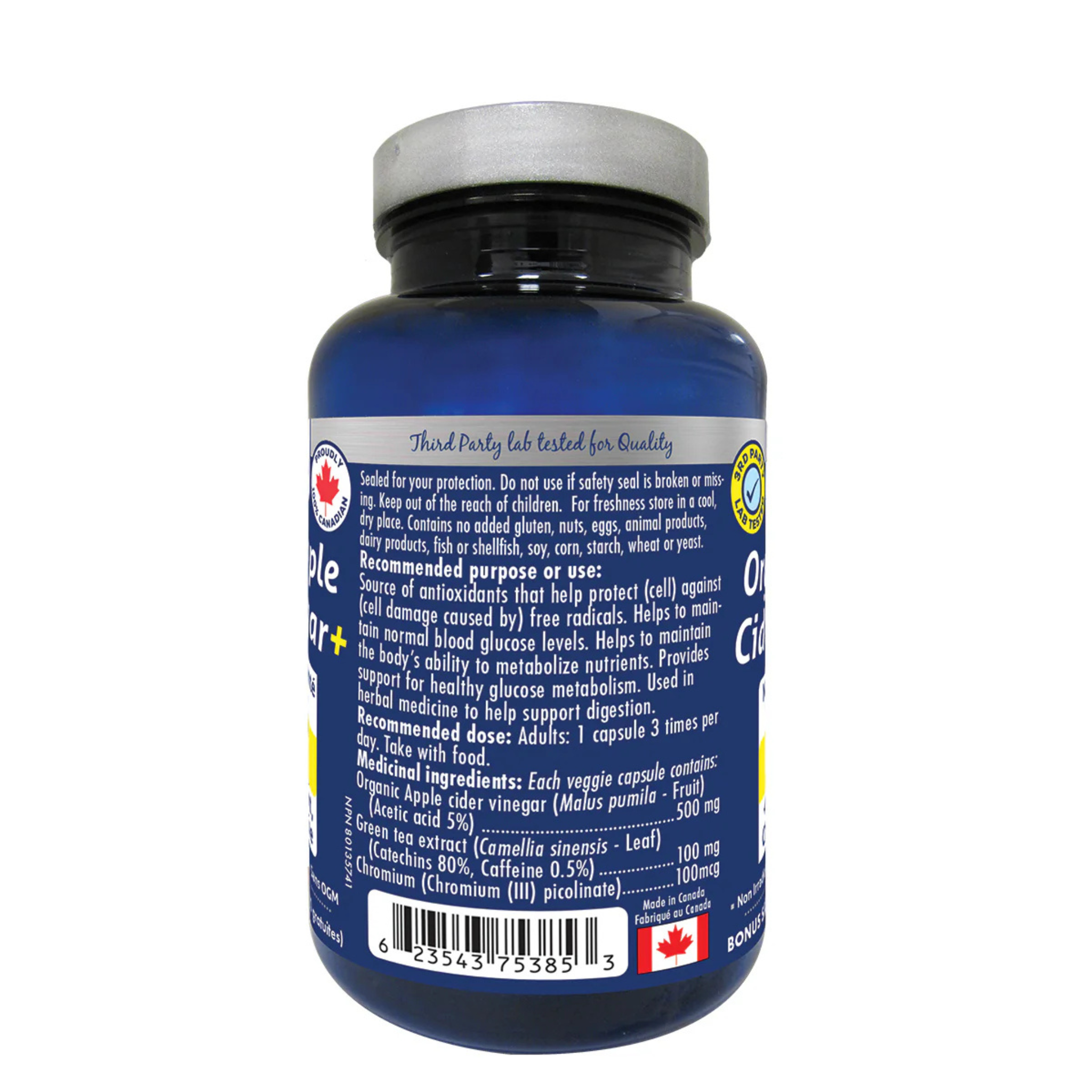 Naka - Organic Apple Cider Vinegar+ - 500mg 120 Veg Capsules