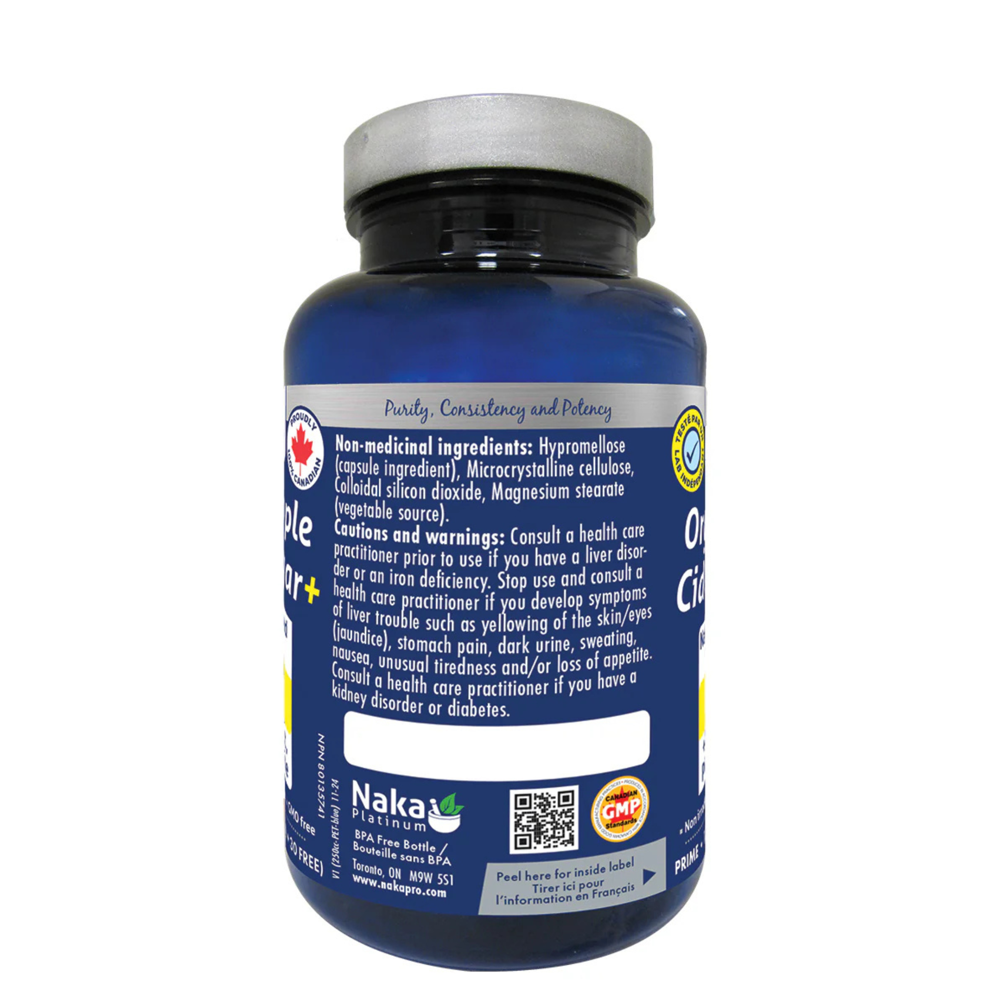 Naka - Organic Apple Cider Vinegar+ - 500mg 120 Veg Capsules