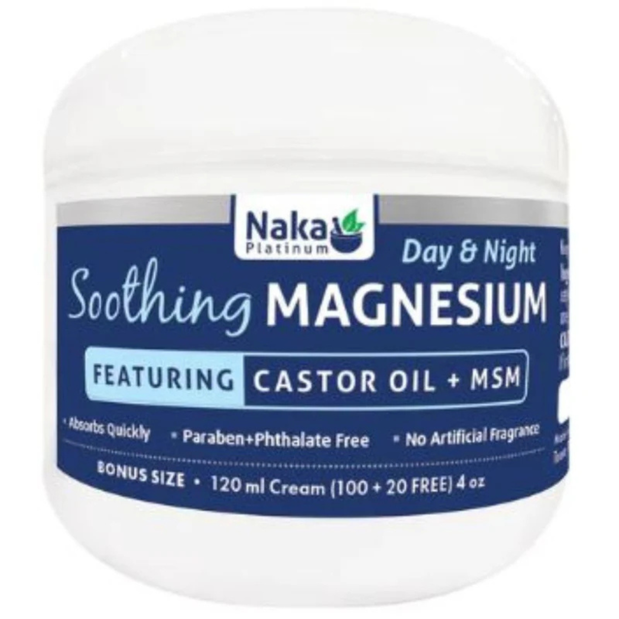 Naka - Soothing Magnesium Cream +Castor Oil + MSM - 120ml