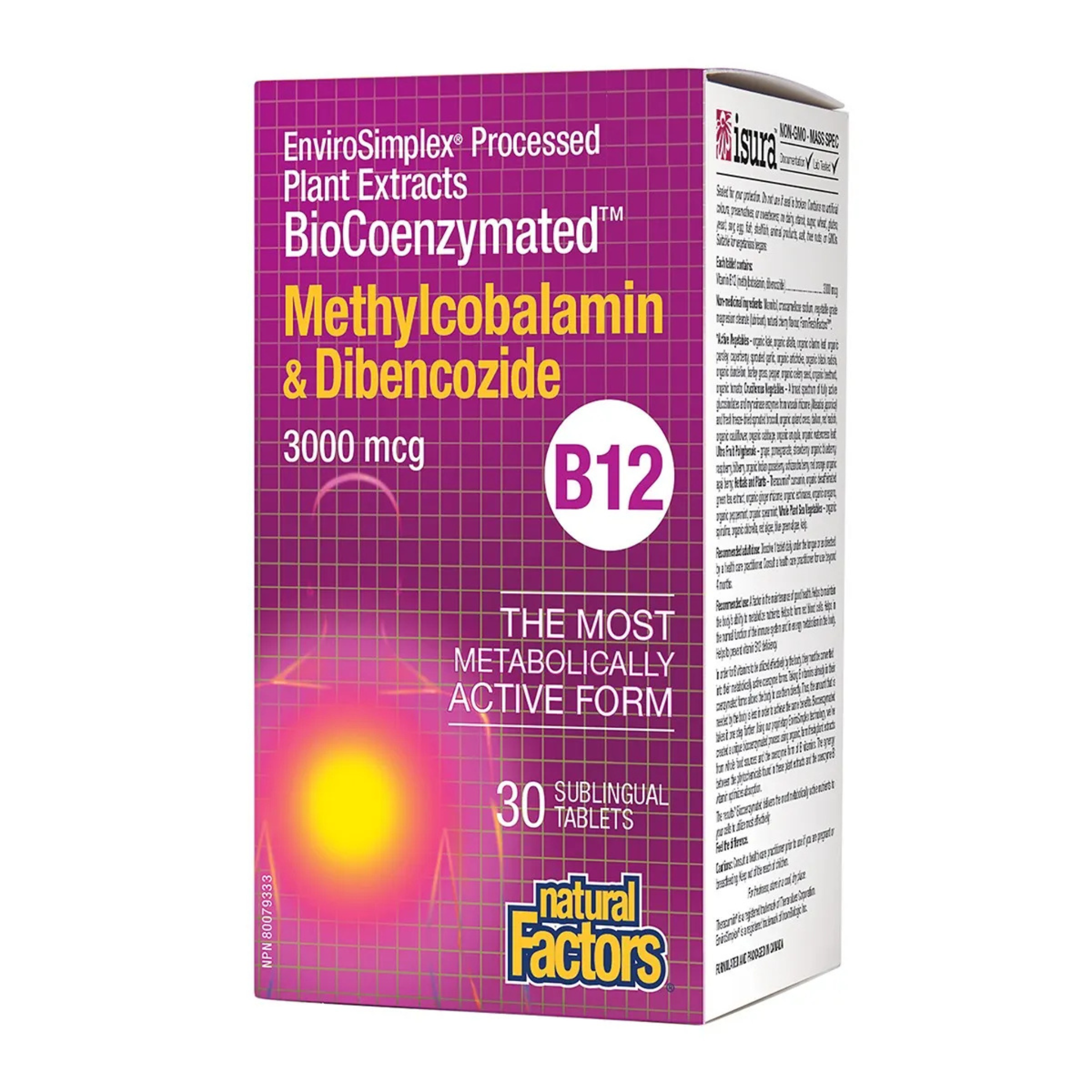 Natural Factors - B12 Methylcobalamin Cherry - 10,000 mcg 30 Sublingual Tablets
