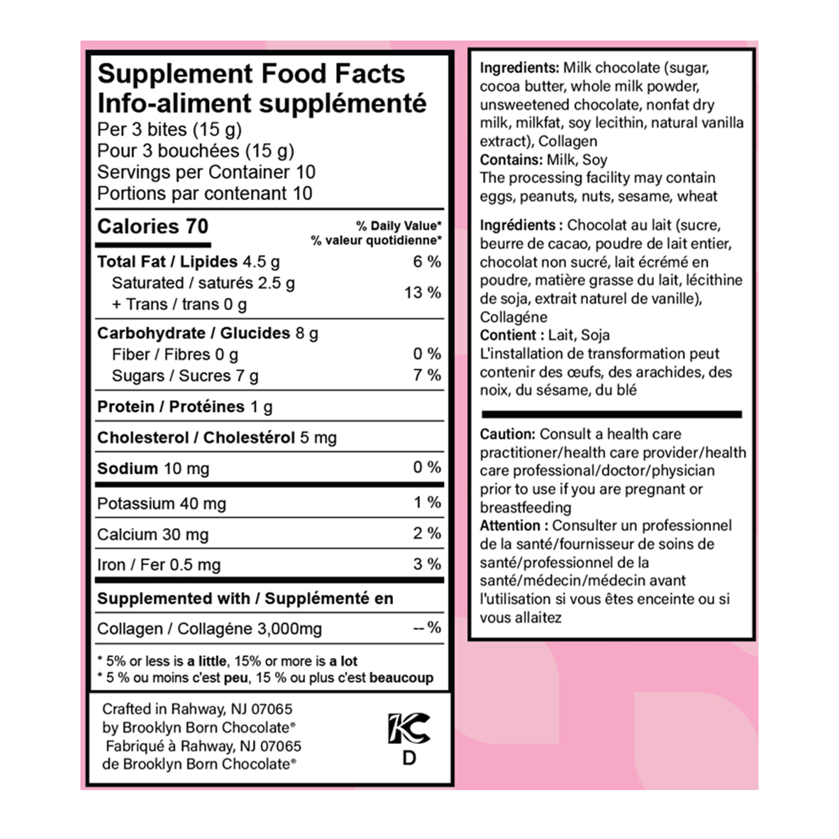 Brooklyn Born Chocolate - Boosted Bites +Peptides Collagen 42% Milk Chocolate
