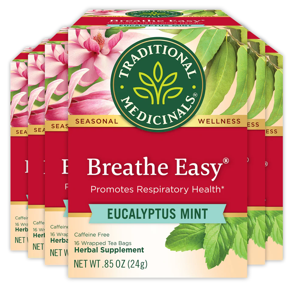 Traditional Medicinals - Breathe Easy Eucalyptus Mint Tea - 16 Tea Bags