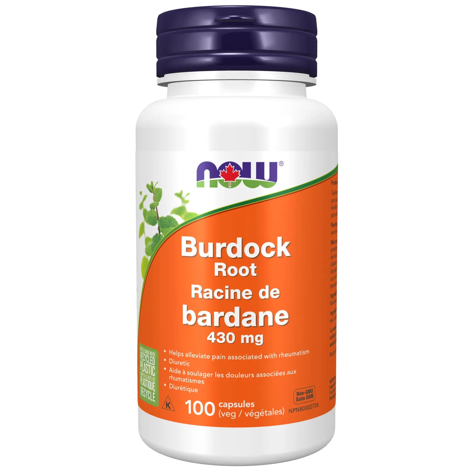 Now - Burdock Root - 430mg 100 Veg Capsules