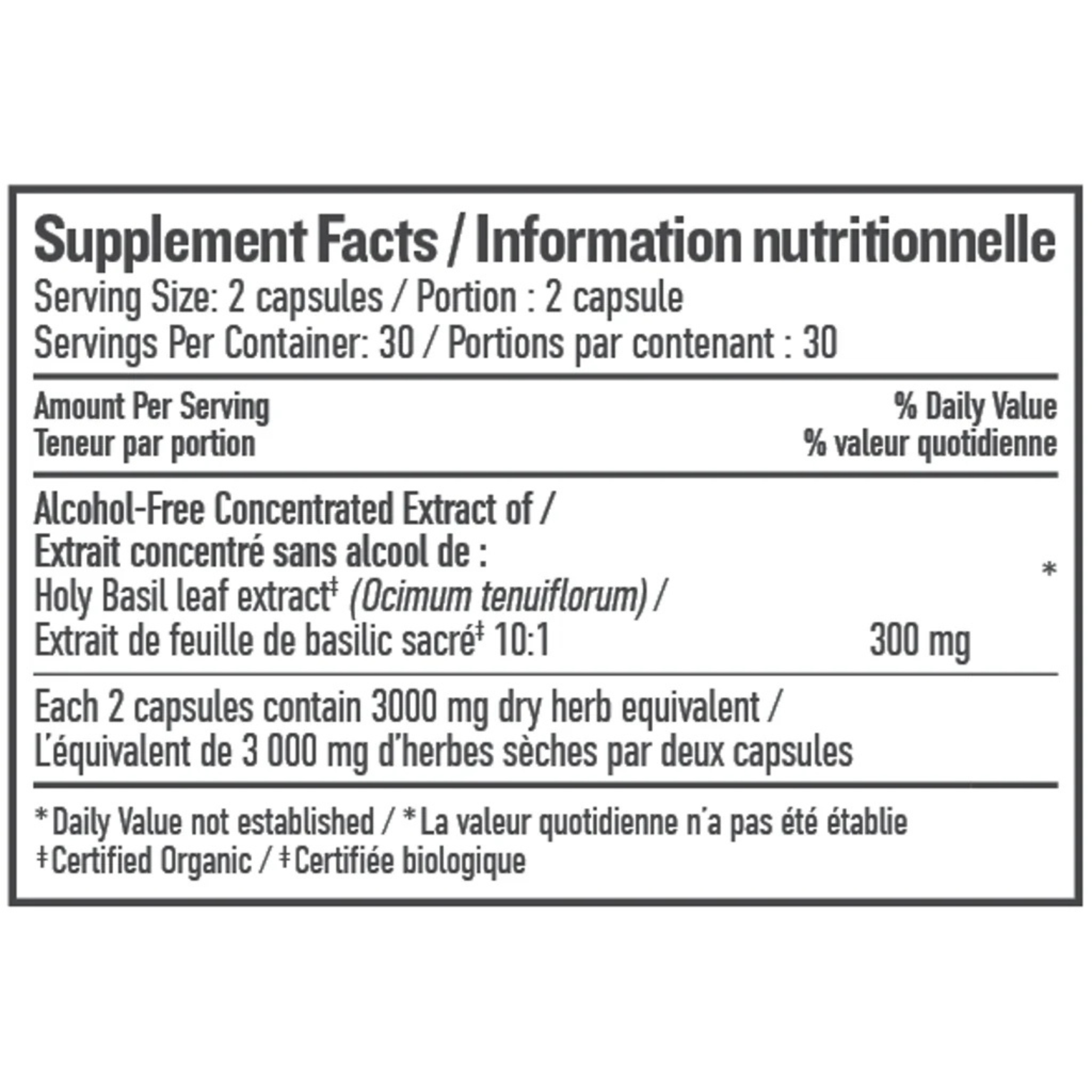 Botanica - Holy Basil Liquid Capsules (DSL - EXPIRED May 24, 2025)