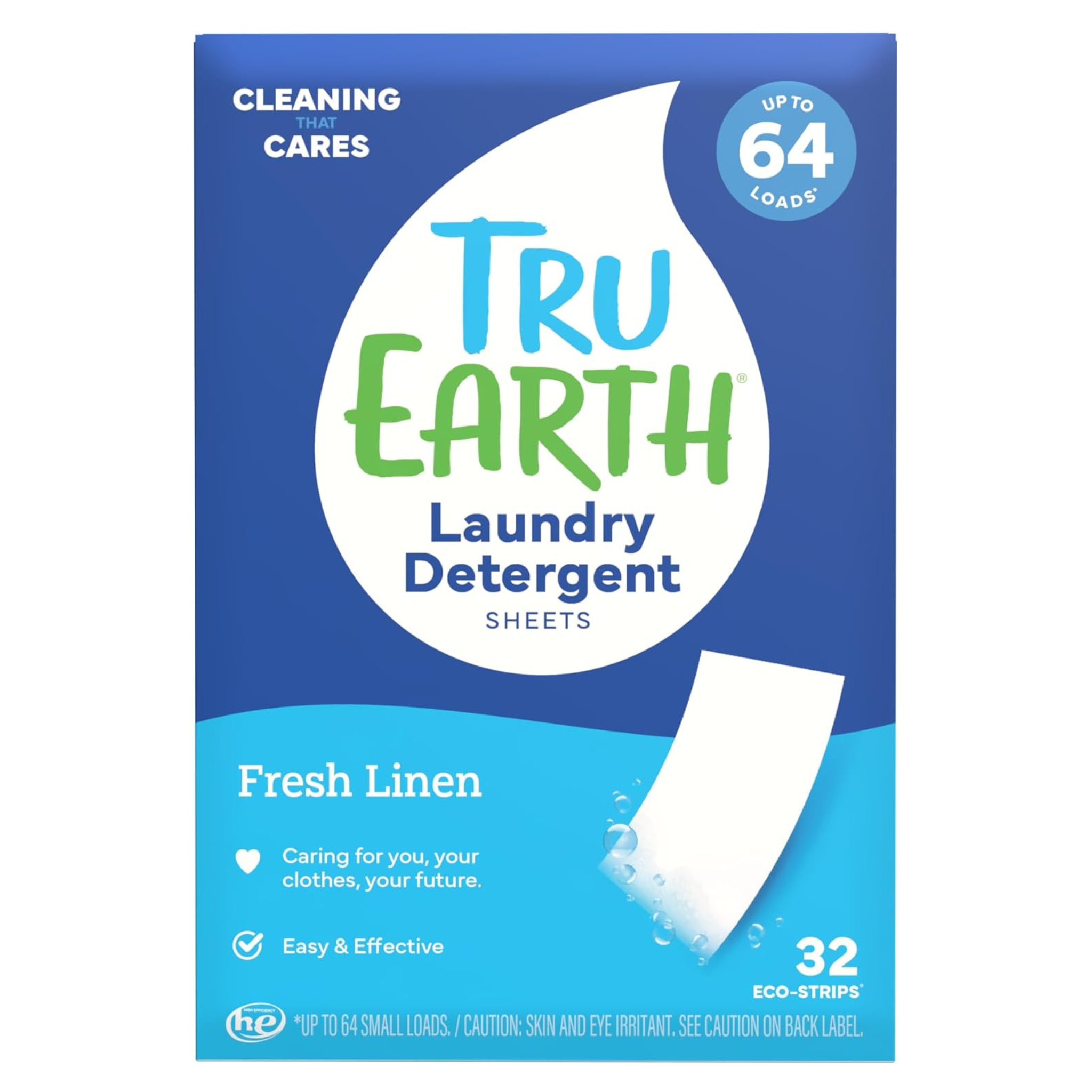 Tru Earth - Platinum Strips Laundry Detergent Fresh Linen - 32 Strips