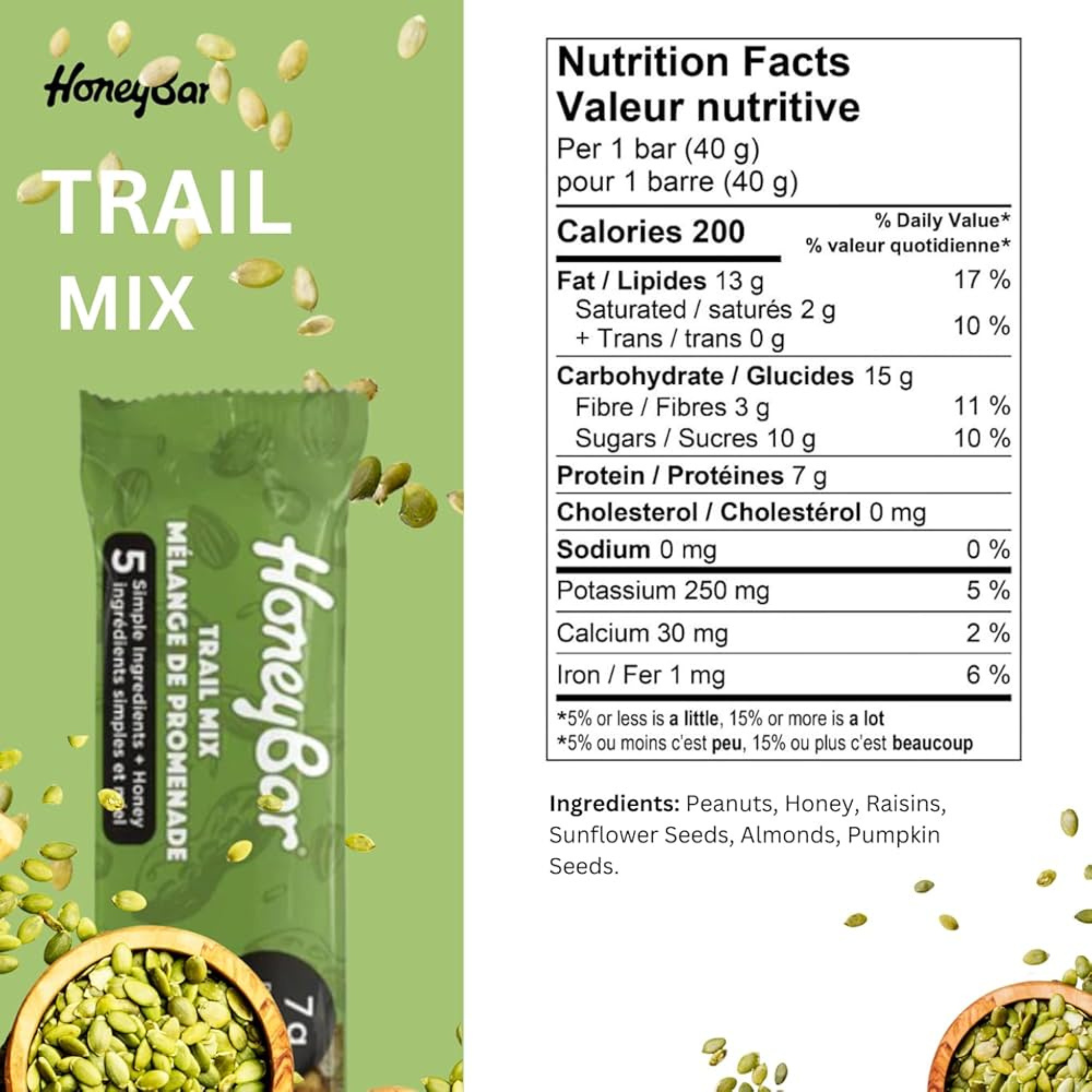 Honey Bar - Trail Mix Bar - 40g