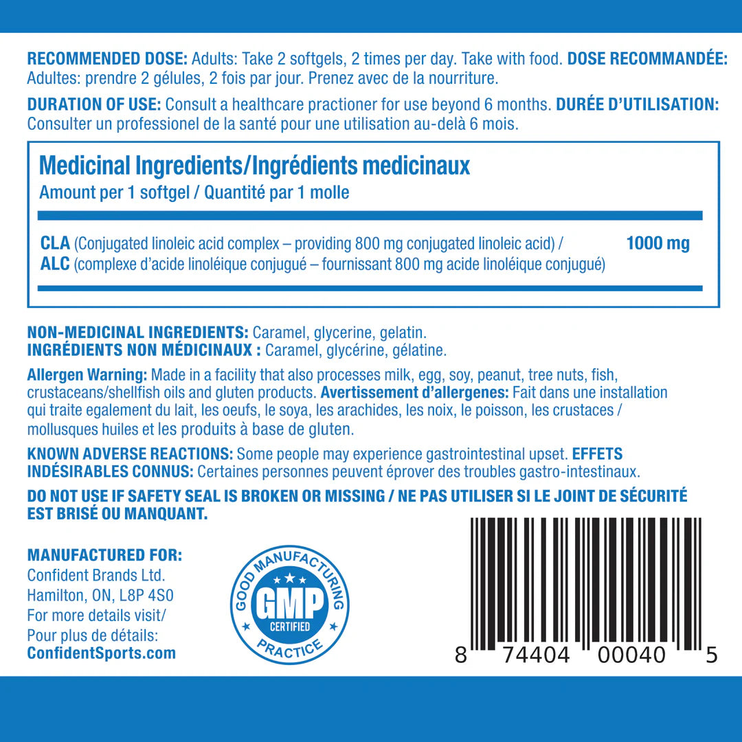 Confident Sports - CLA - 1000mg 90 Capsules
