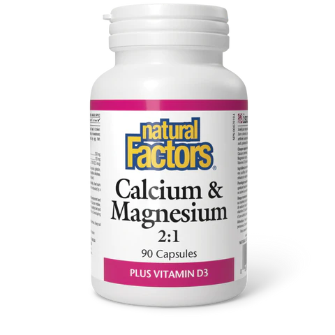 Natural Factors -  Calcium Magnesium 2:1 with D3 - 180 Capsules