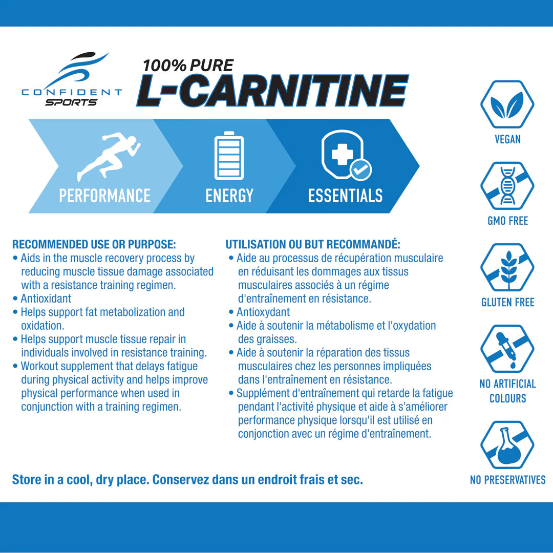 Confident Sports - L Carnitine - 750mg 120 Capsules