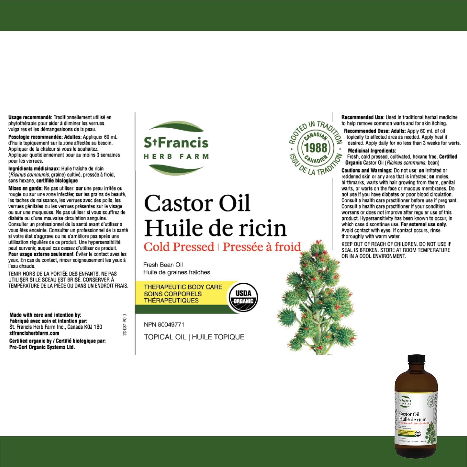 St Francis Herb Farm - Castor Oil