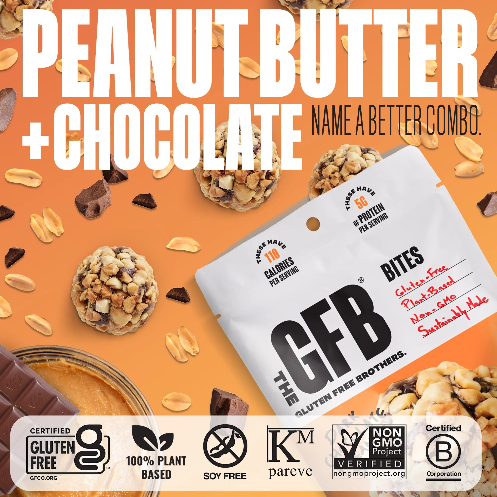 The Gluten Free Brothers - Dark Chocolate Peanut Butter Bites - 113g