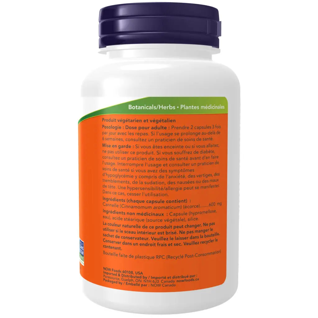 Now - Cinnamon Bark - 600mg 120 Veg Capsules
