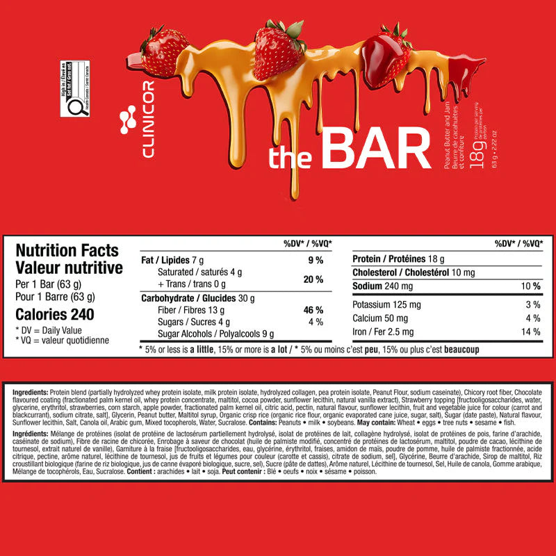 Clinicor - The Bar Protein Bar - 63g (3 Flavours) (DSLM)
