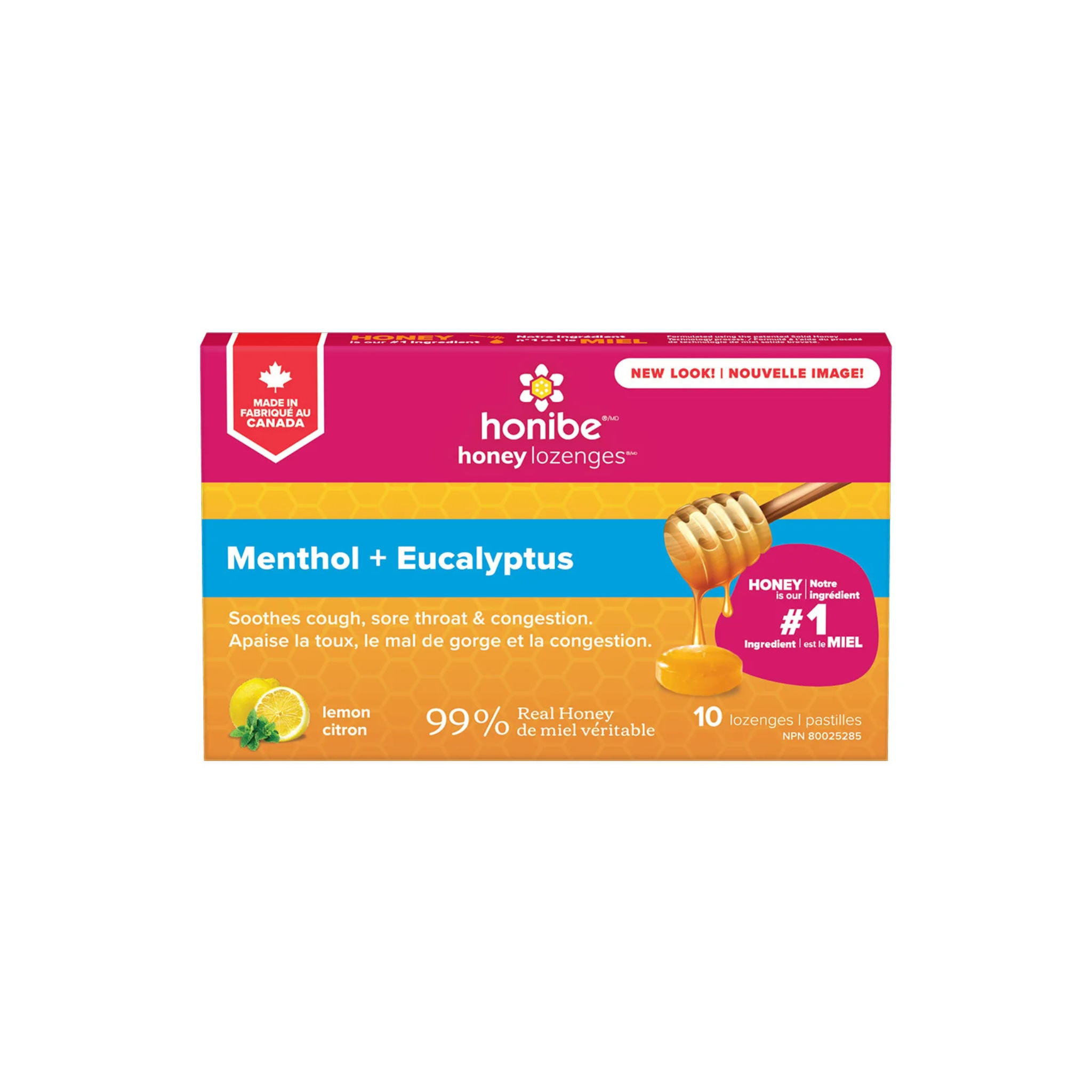 Honibe - Honey Lozenges Menthol + Eucalyptus Lemon Flavour - 10 Lozenges